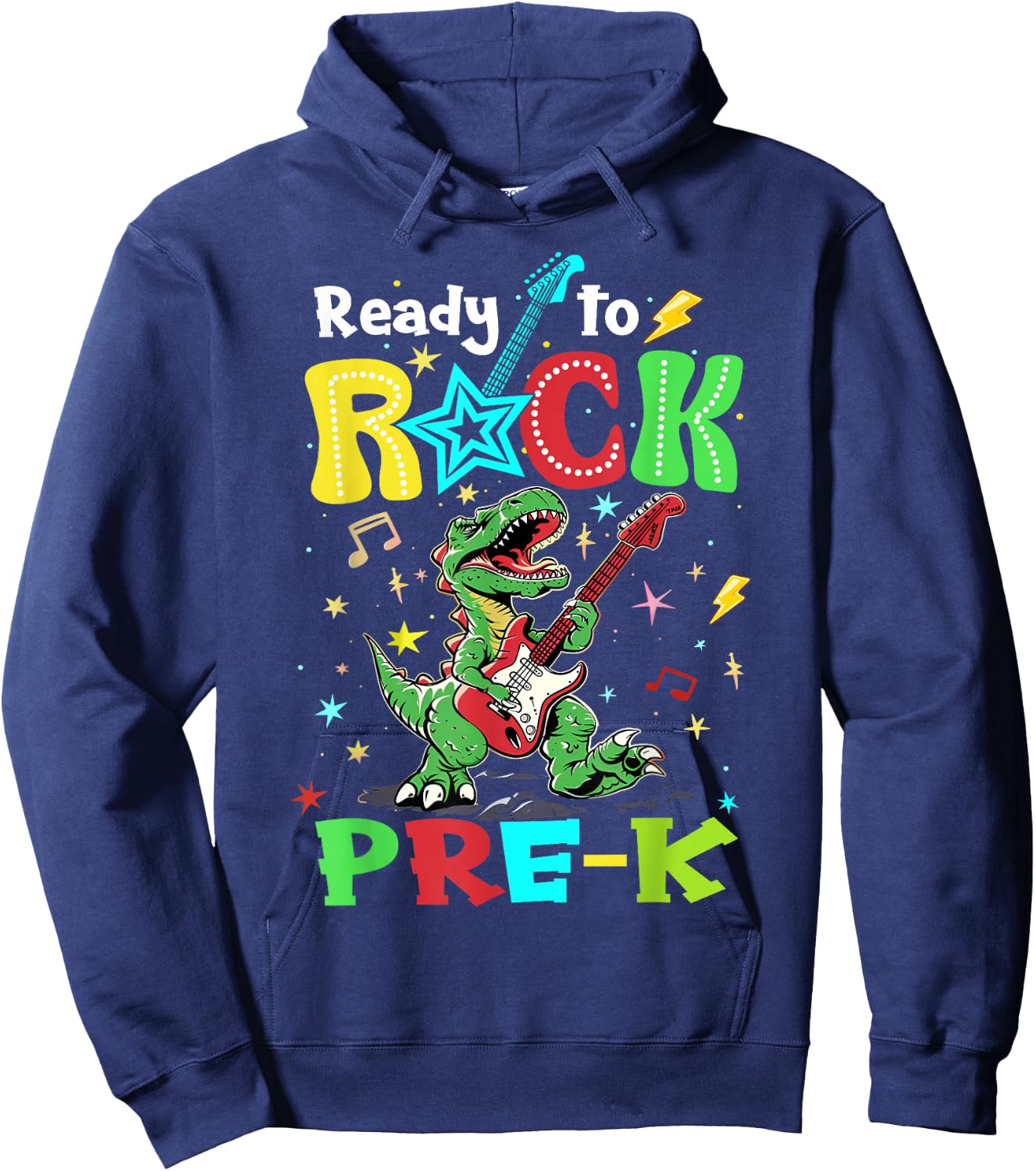 Ready To Rock Pre K Dinosaur 1st Day Of Prek School Boys Hoodie - Hoodie | Navy