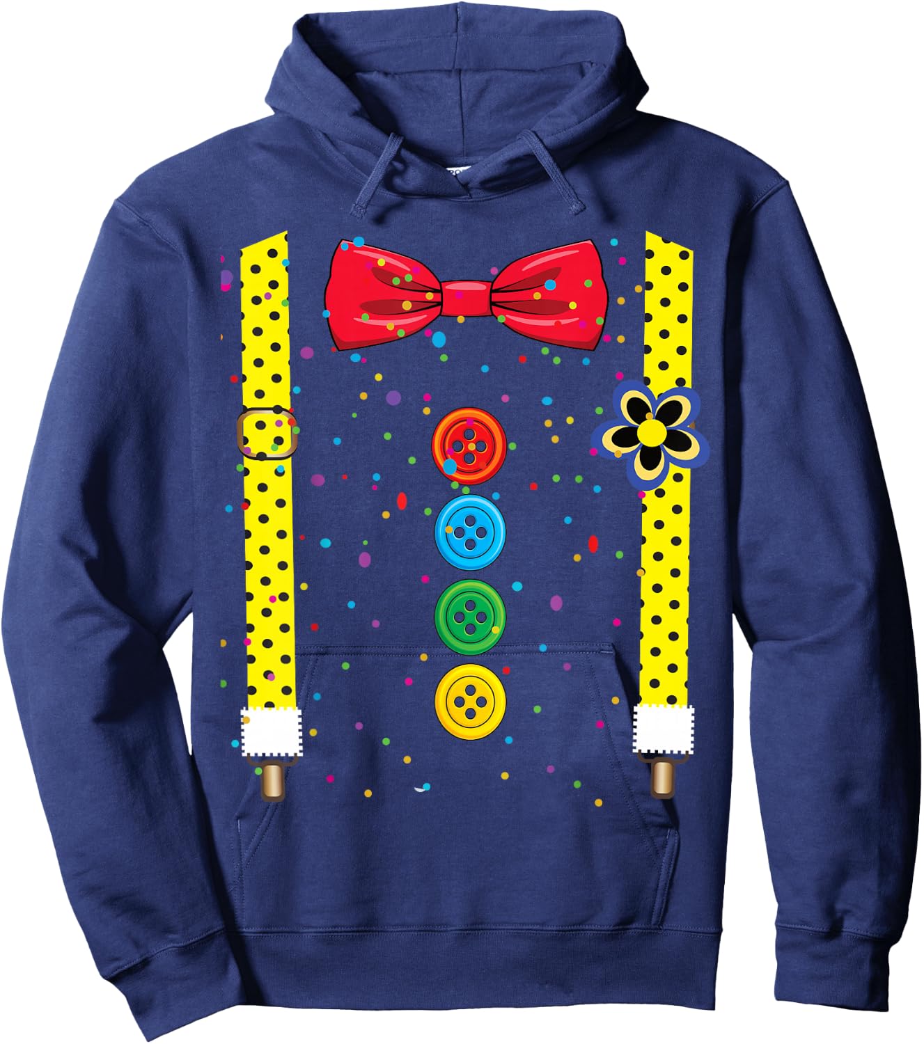 Clown Carnival Costume Clown Costume Clown Fancy Dress Confetti , black Hoodie - Hoodie | Navy