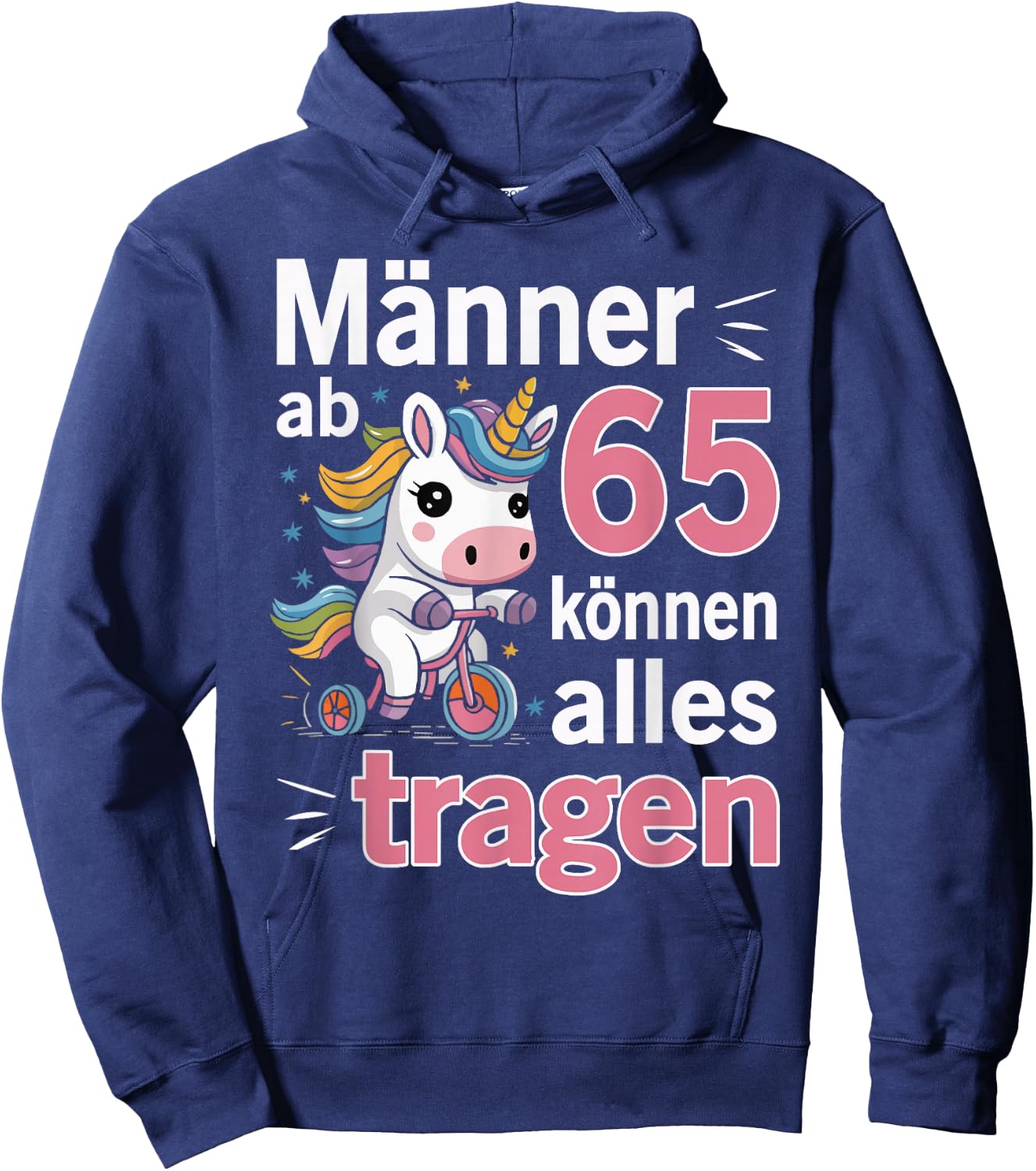 65th Birthday Man Men from 65 Years Funny Saying , black Hoodie - Hoodie | Navy