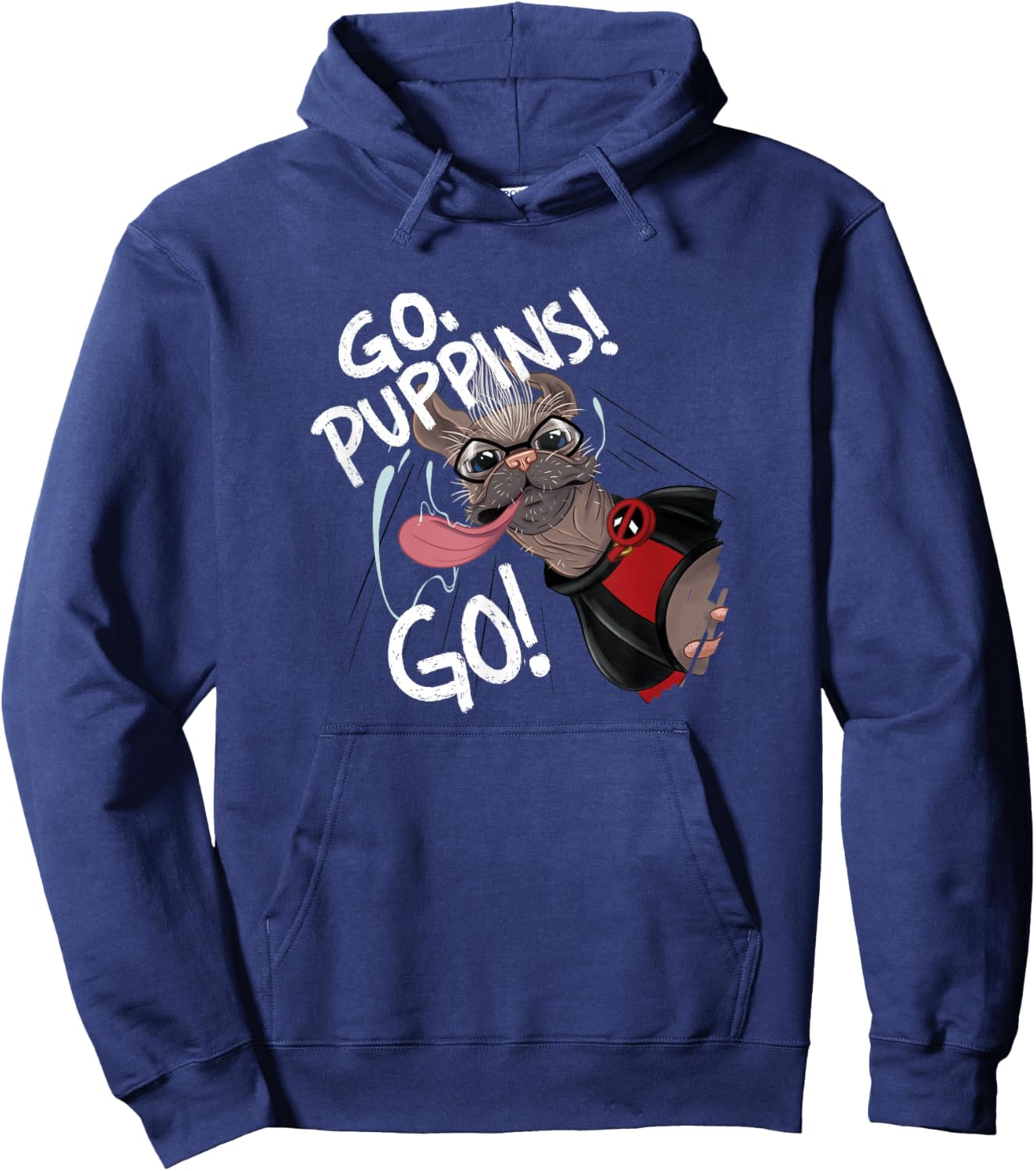 Marvel Studios Deadpool & Wolverine Dogpool Go Puppins Go! , Black, S Hoodie - Hoodie | Navy