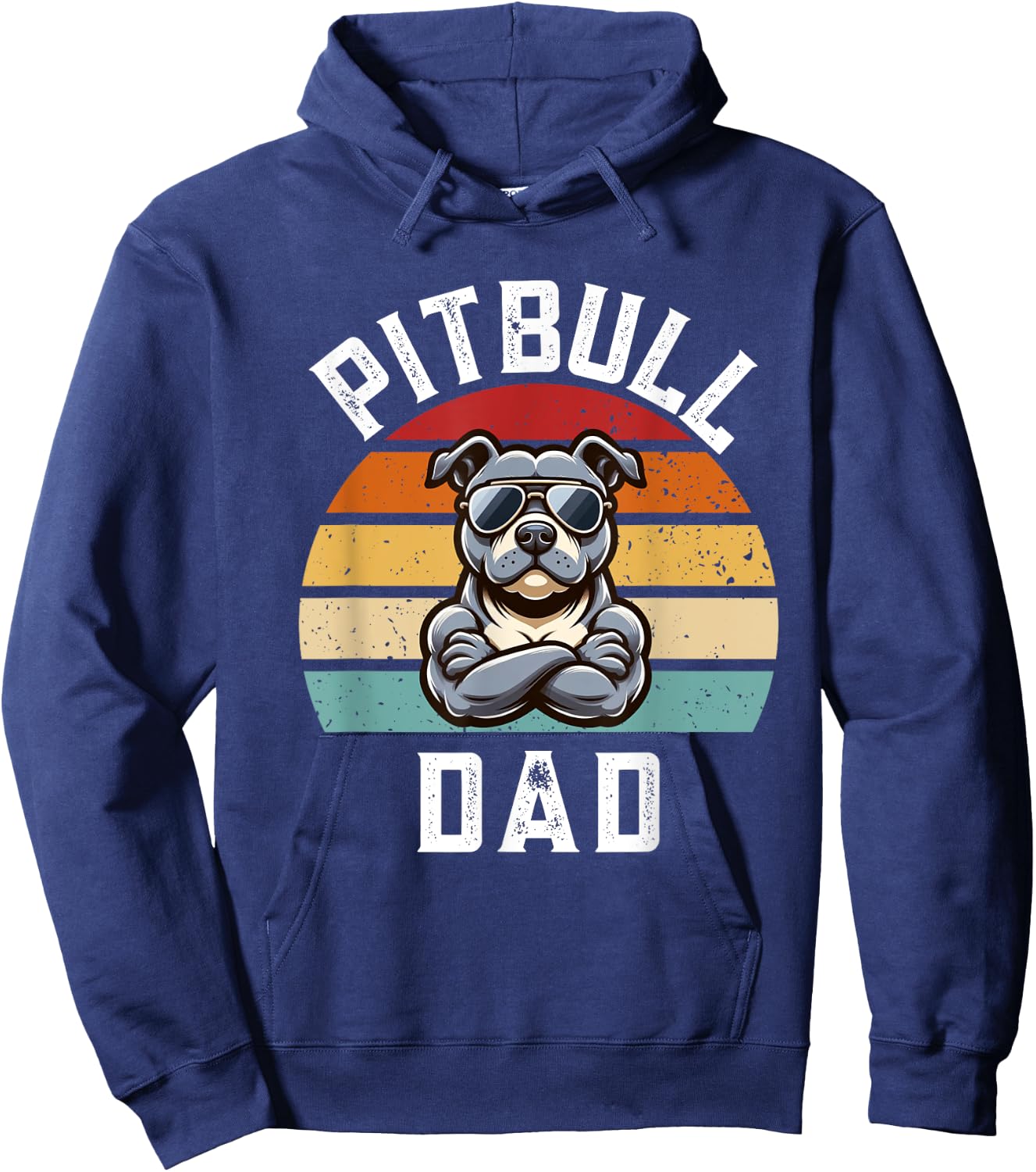 Funny Pitbull Dad Dog Hoodie - Hoodie | Navy