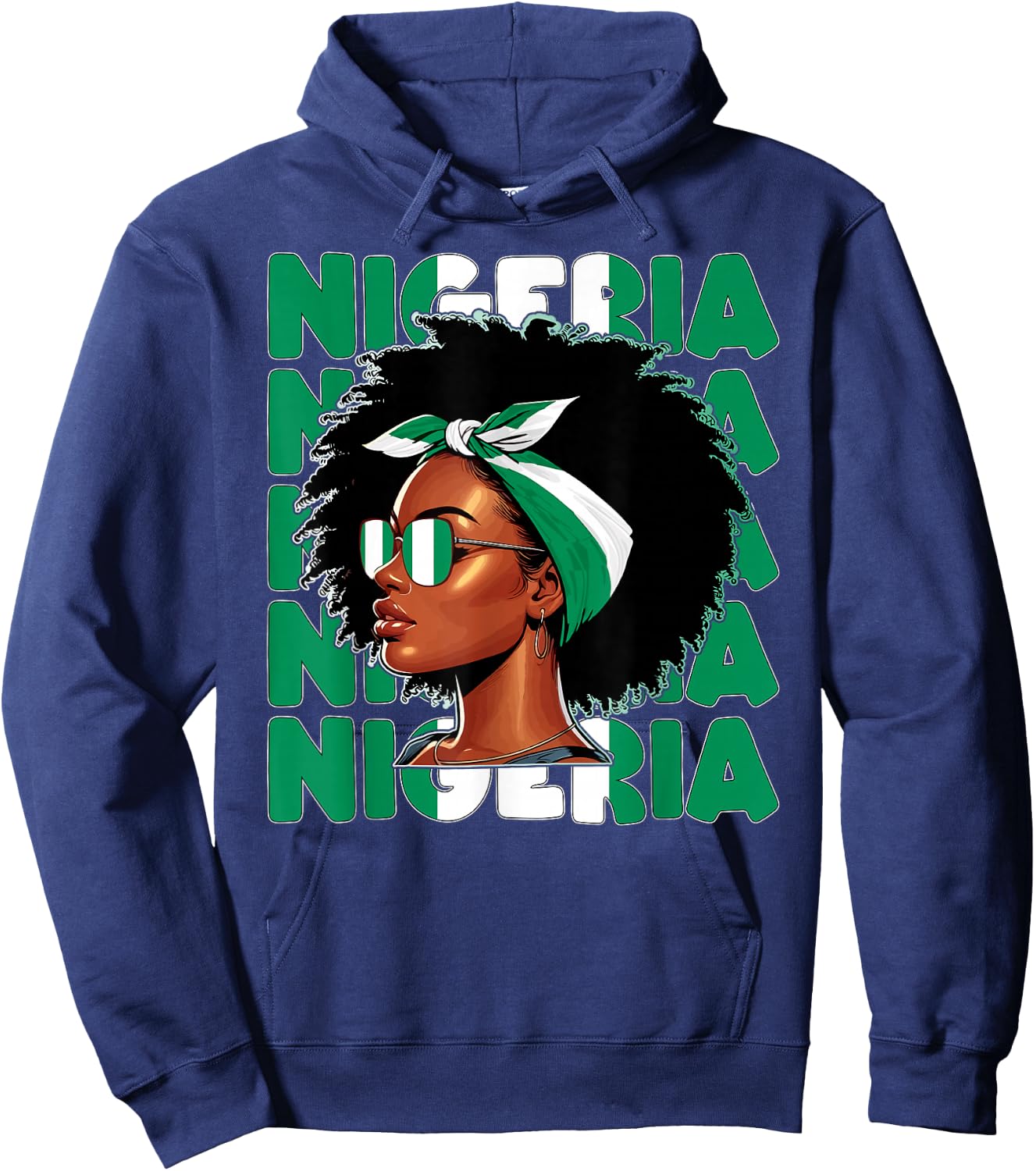 Drapeau Nigérian Fille Nigeria Fière Afro Naija Femme Hoodie - Hoodie | Navy