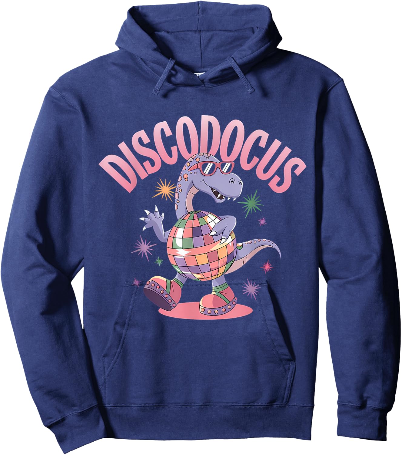 Disco Dancing Dinosaur Diplodocus Dino Funny 70s Disco Hoodie - Hoodie | Navy