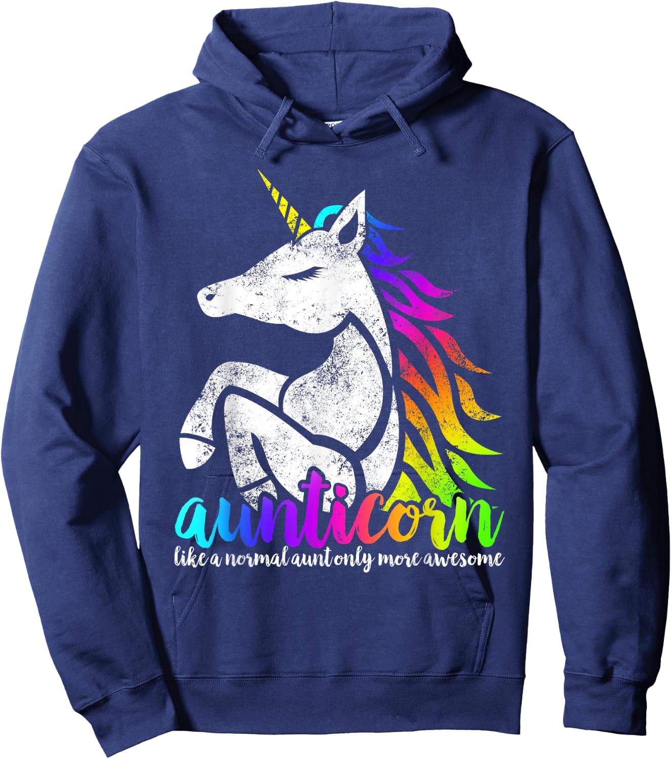Aunticorn Like A Normal Aunt Only Awesome Christmas Gift Hoodie - Hoodie | Navy