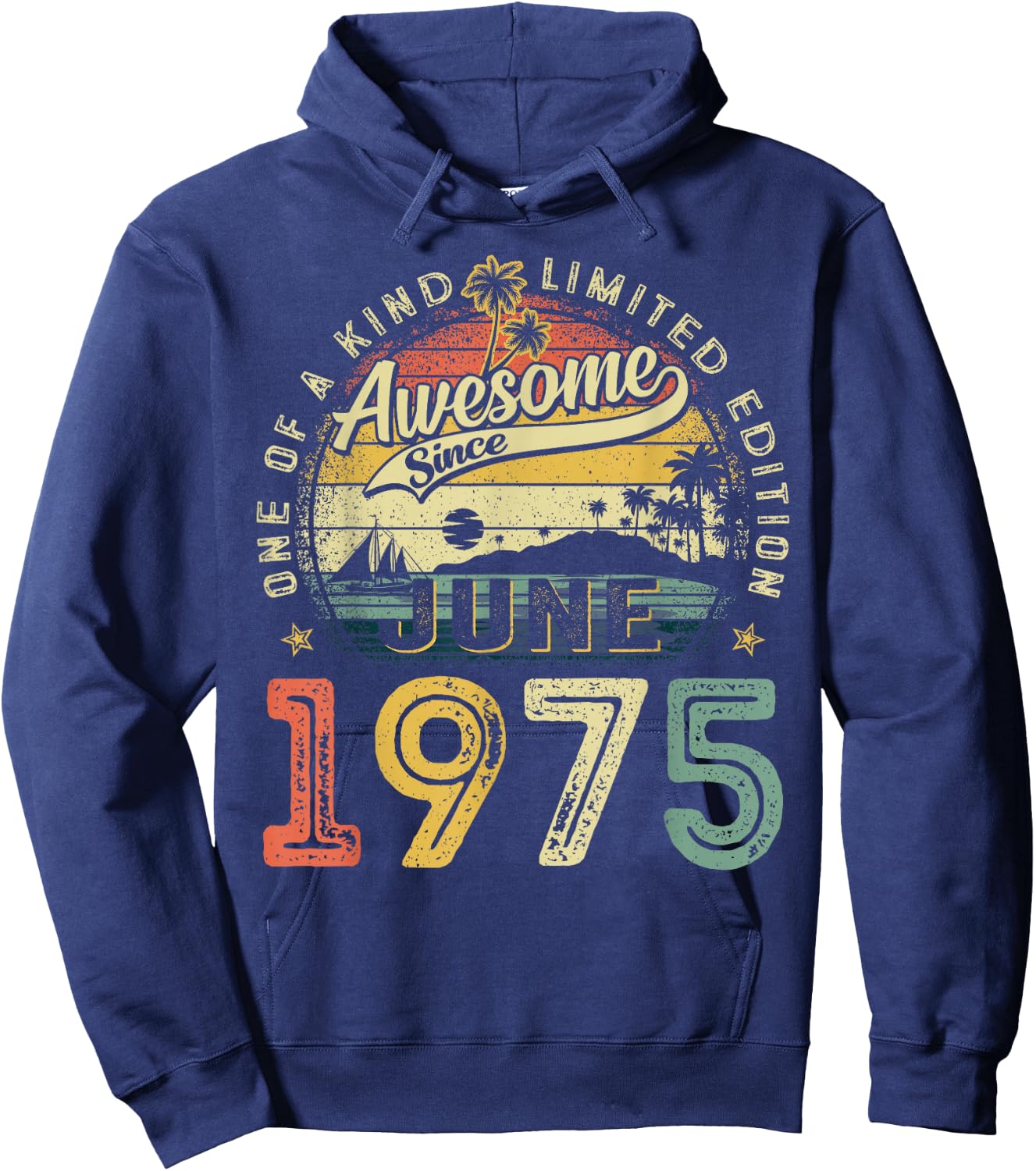 50 Years Old Vintage Made In June 1975 50th Birthday Men Dad Hoodie - Hoodie | Navy