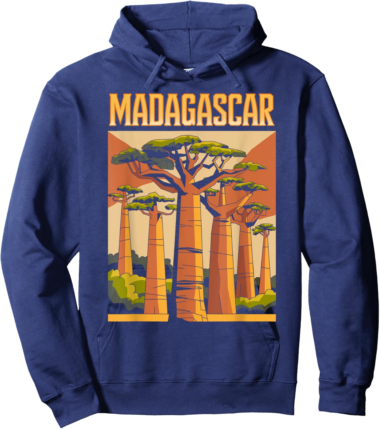 Madagascar Vintage Baobab Tree, Travel and Adventure Hoodie - Hoodie | Navy