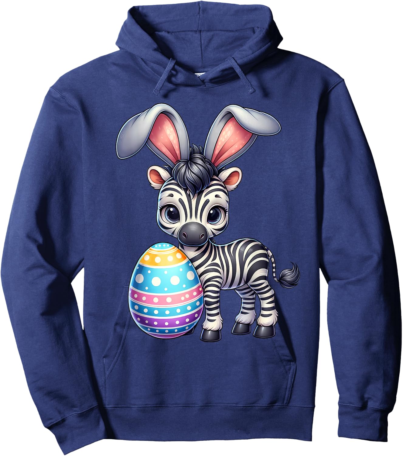 Funny Easter Zebra Lover Egg Eggs Bunny Rabbit Bunnies Hoodie - Hoodie | Navy