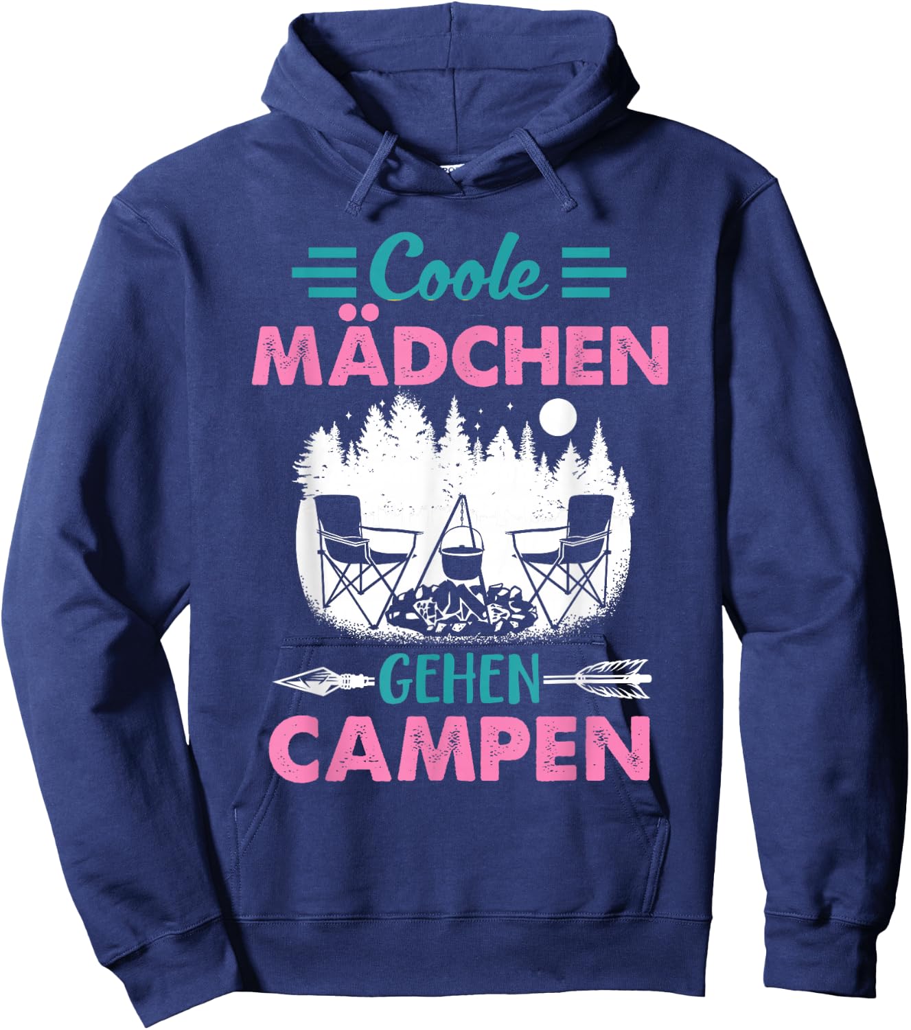 Coole Mädchen Gehen Campen Camper Zelten Camping Hoodie - Hoodie | Navy