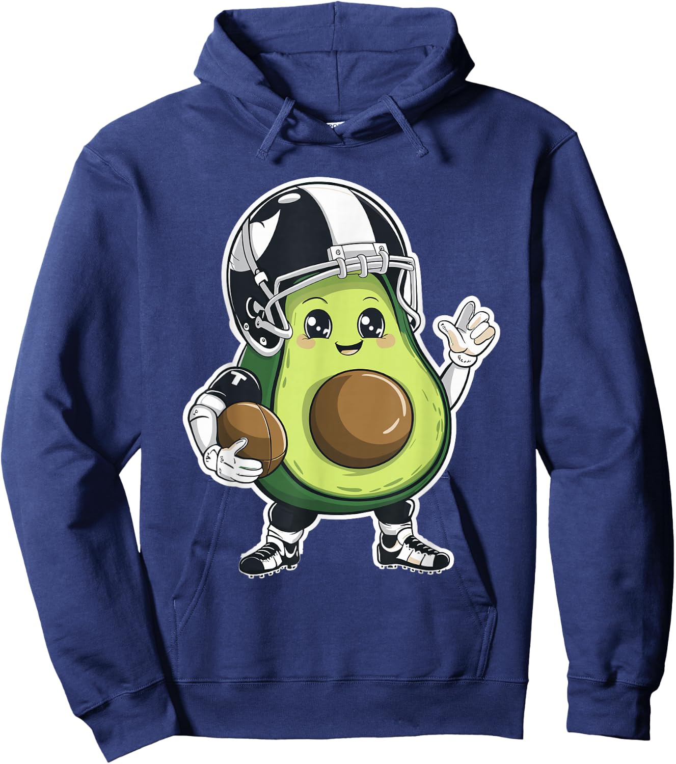 Sport Fruit Avocados Player Cute Avocado American Football Hoodie - Hoodie | Navy