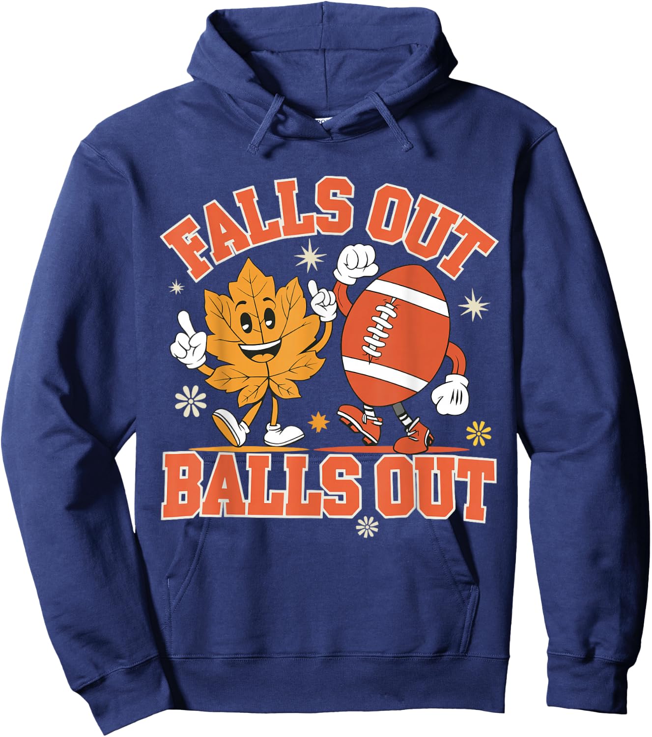 Vintage Falls Out Balls Out Football Game Day Thanksgiving Hoodie - Hoodie | Navy