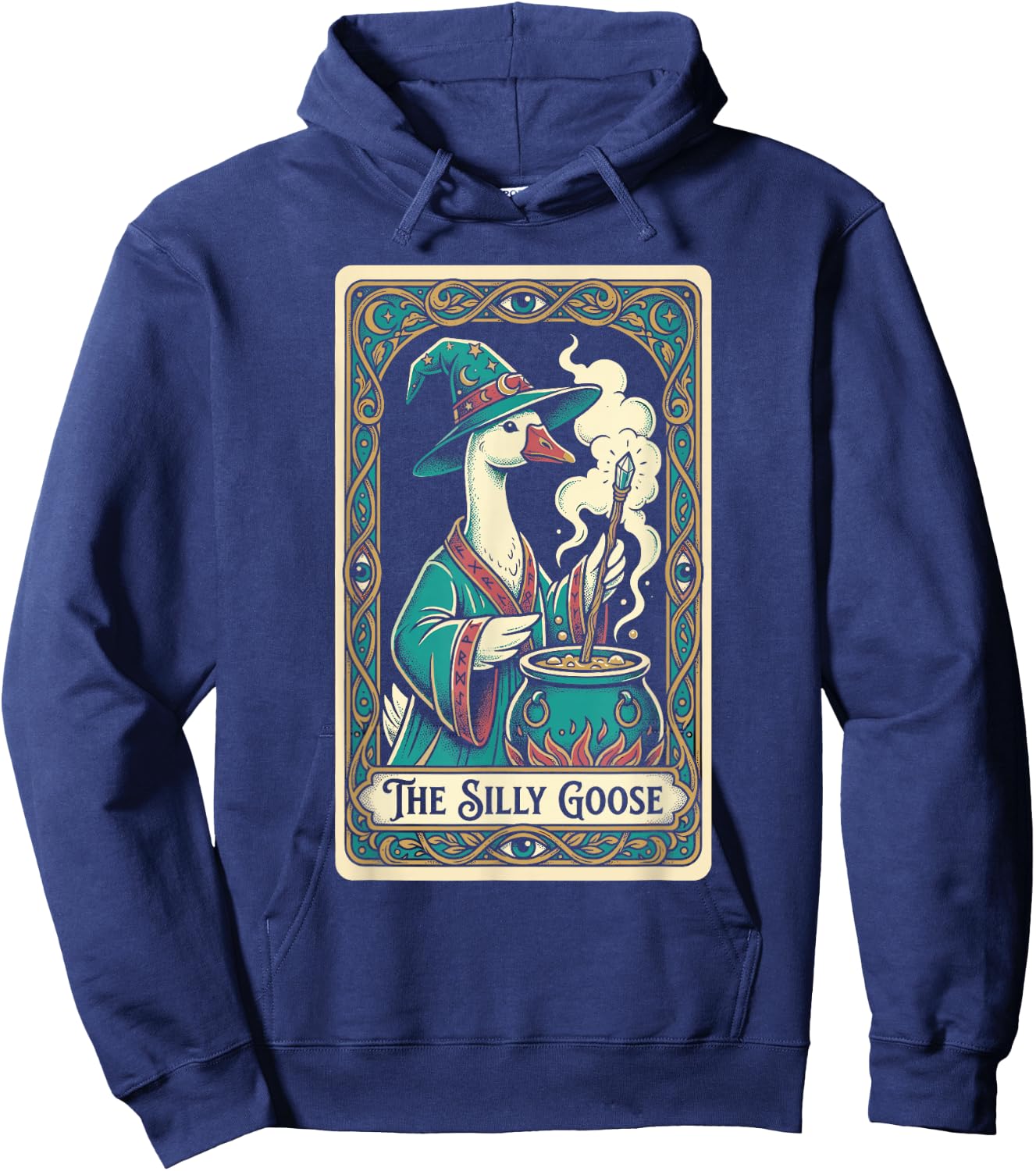The Silly Goose Tarot Card Magic Wizard Meme Hoodie - Hoodie | Navy