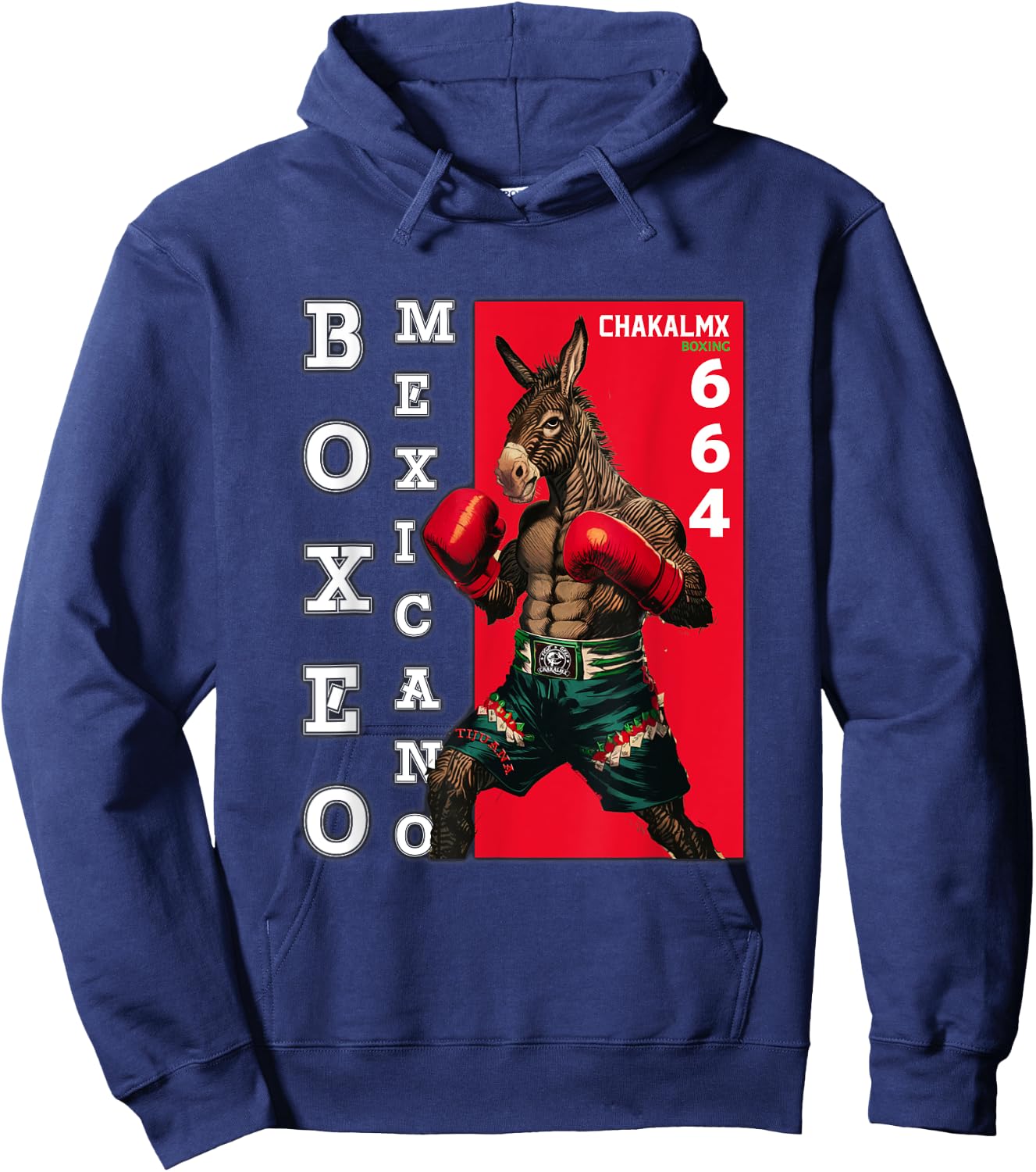 Mexican Boxing Zonkey Donkey Zebra Tijuana - ChakalMx Hoodie - Hoodie | Navy