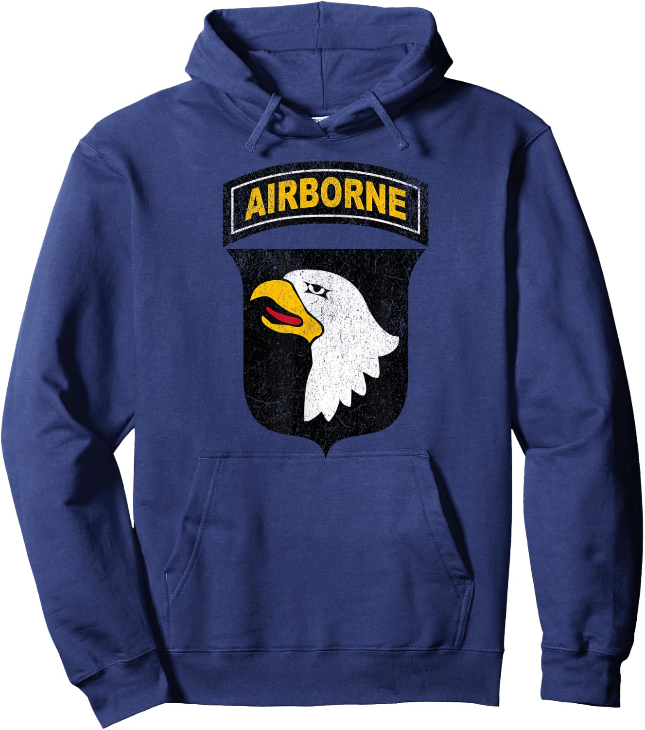 Veteran Military Patriot Distressed 101st Airborne Division Hoodie - Hoodie | Navy