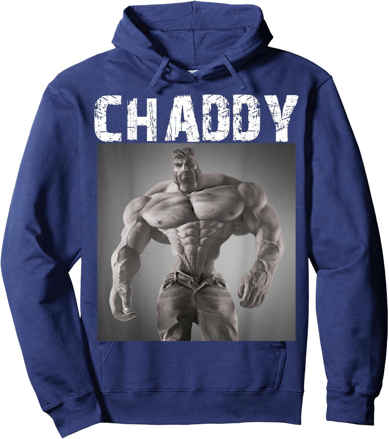 Chaddy Giga Chad Meme Internet Memes Brainrot Memes Gen Z Hoodie - Hoodie | Navy