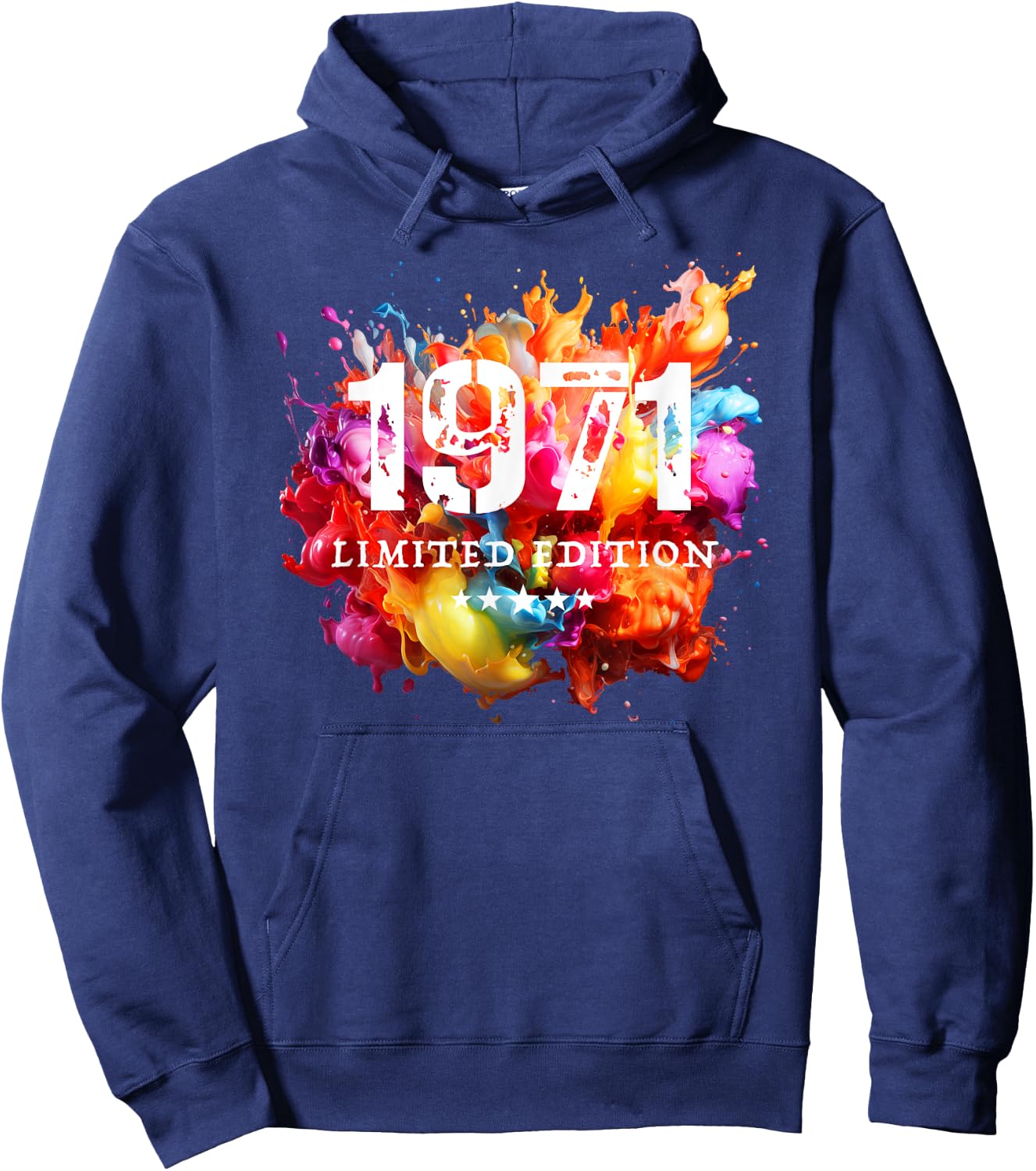 1971 Birth Year Limited Edition Birthday Number 5 Star , black Hoodie - Hoodie | Navy