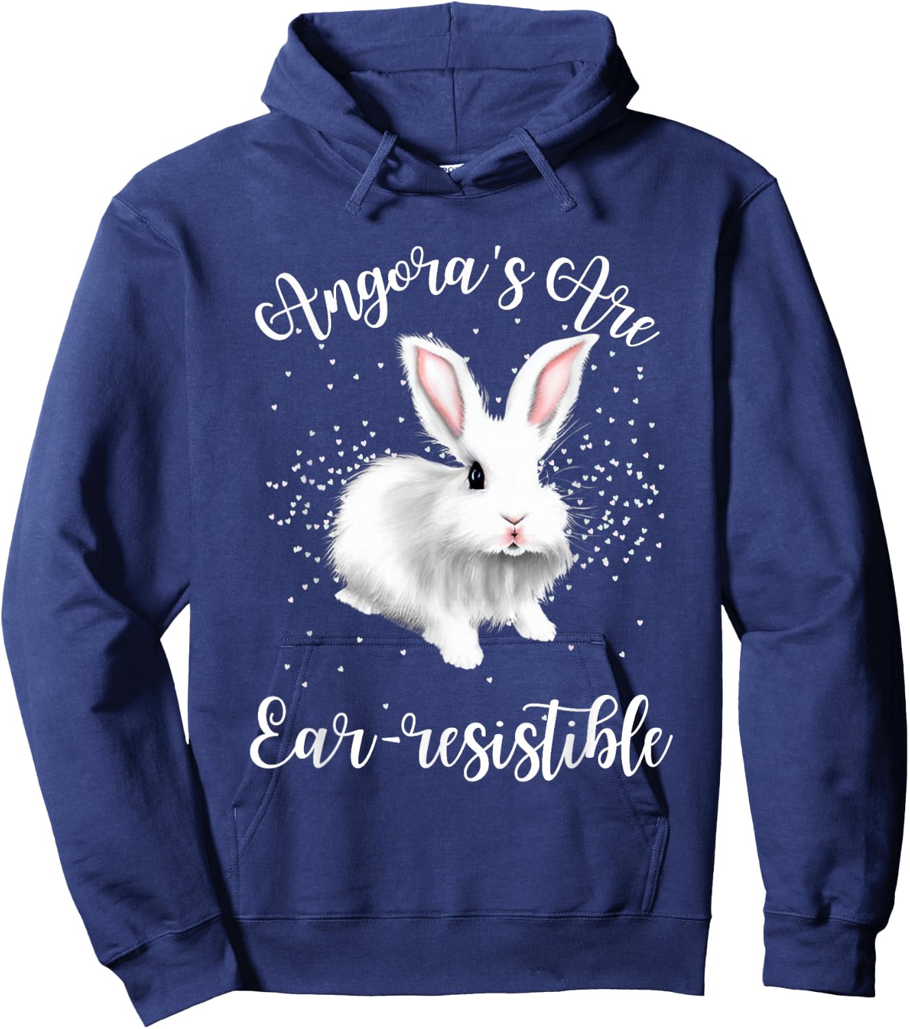 Angora Bunny Rabbit Funny Rabbit Ear-resistible Hoodie - Hoodie | Navy
