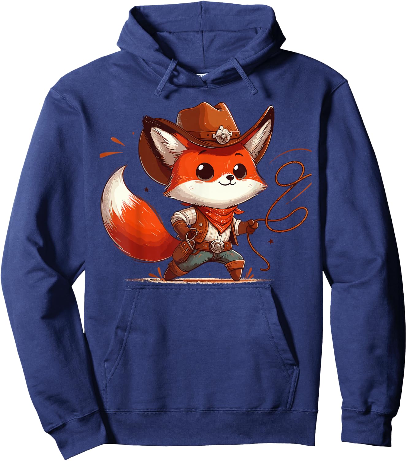 Western Rodeo Cowboy Hat Fox Texas Animals Hoodie - Hoodie | Navy