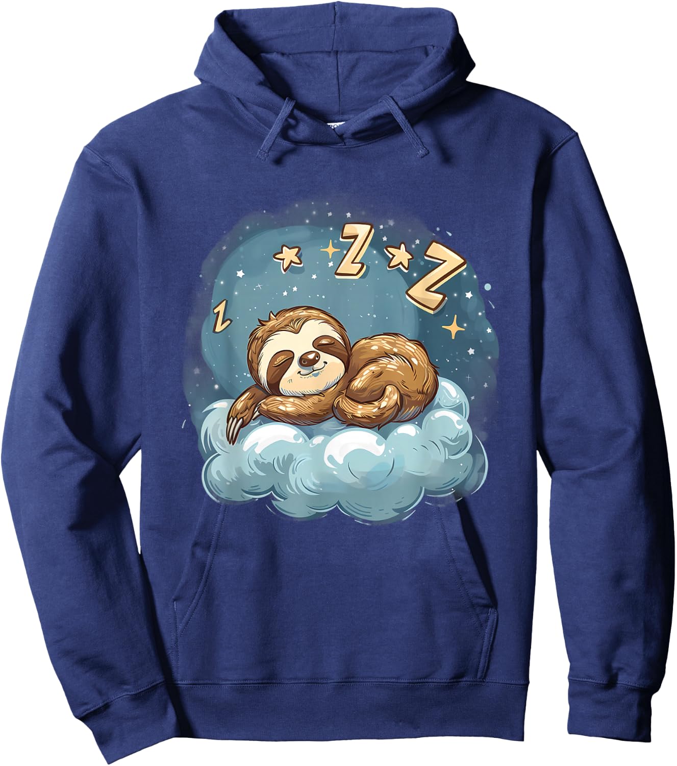 Sloth Sleeping Cloud Napping Artwork Cute Sloth Sleeping Hoodie - Hoodie | Navy