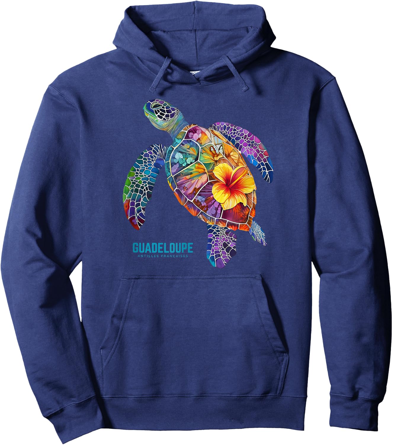 Holiday Guadeloupe Caribbean Sea Turtle French West Indies Hoodie - Hoodie | Navy
