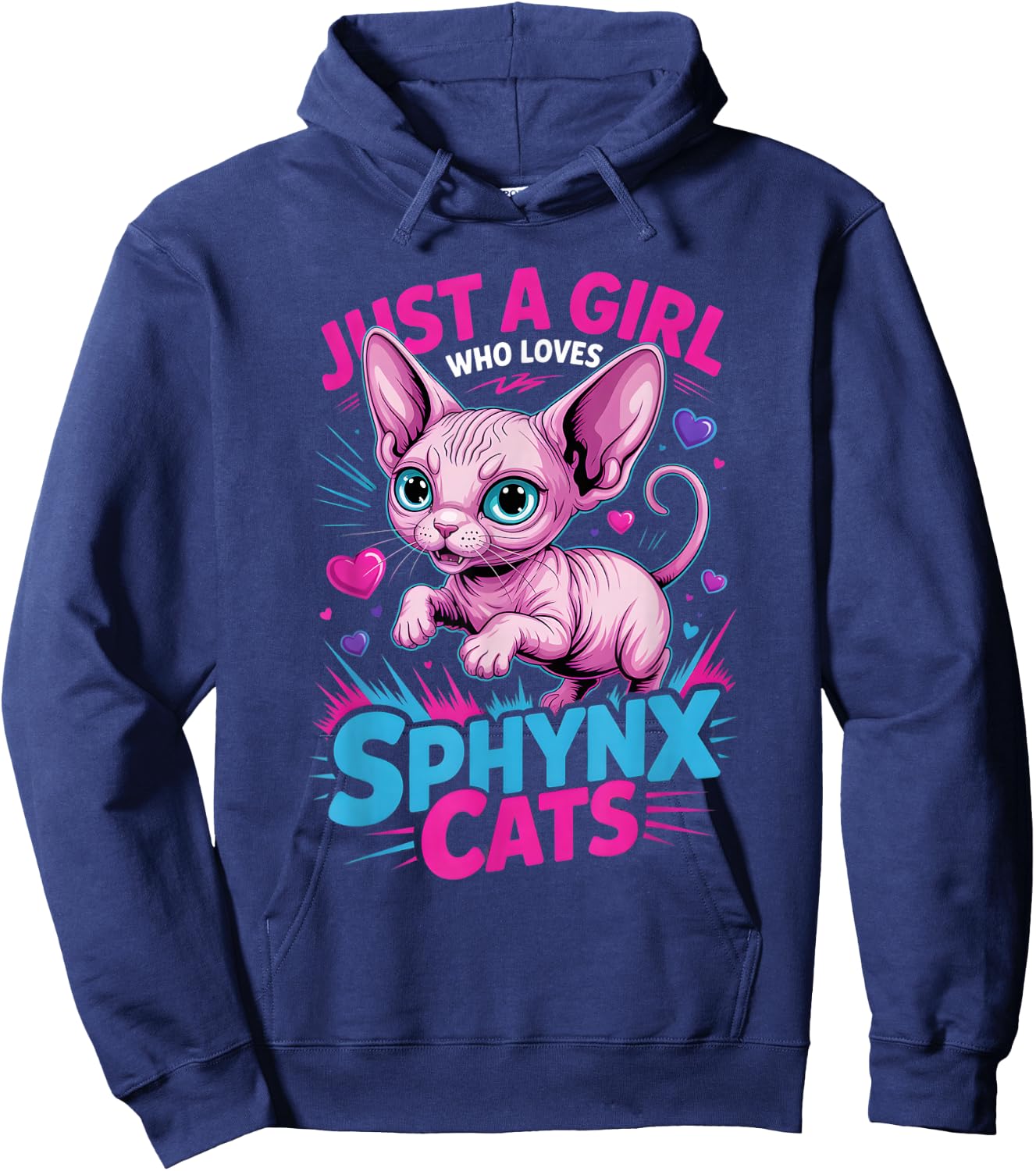 Girls Sphynx Cat Hoodie - Hoodie | Navy