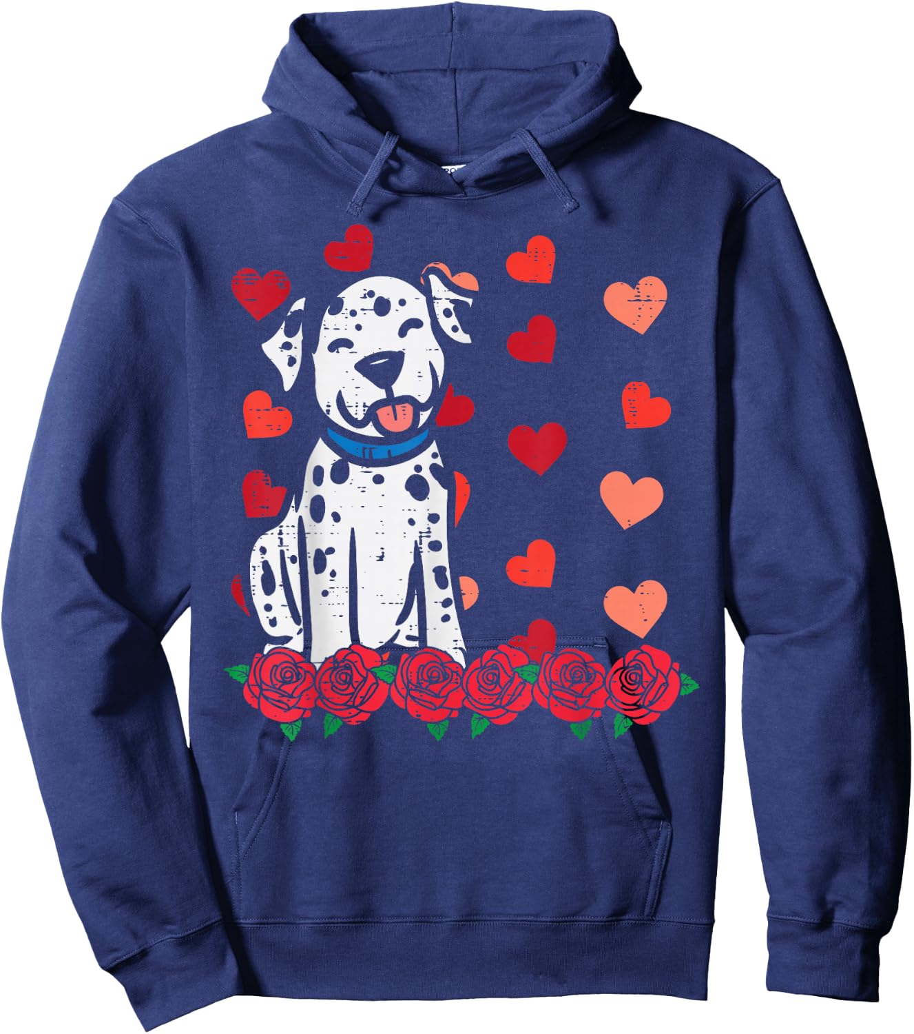 Valentines Day Dalmatian Dog Cute Men Women Kids Toddlers Hoodie - Hoodie | Navy