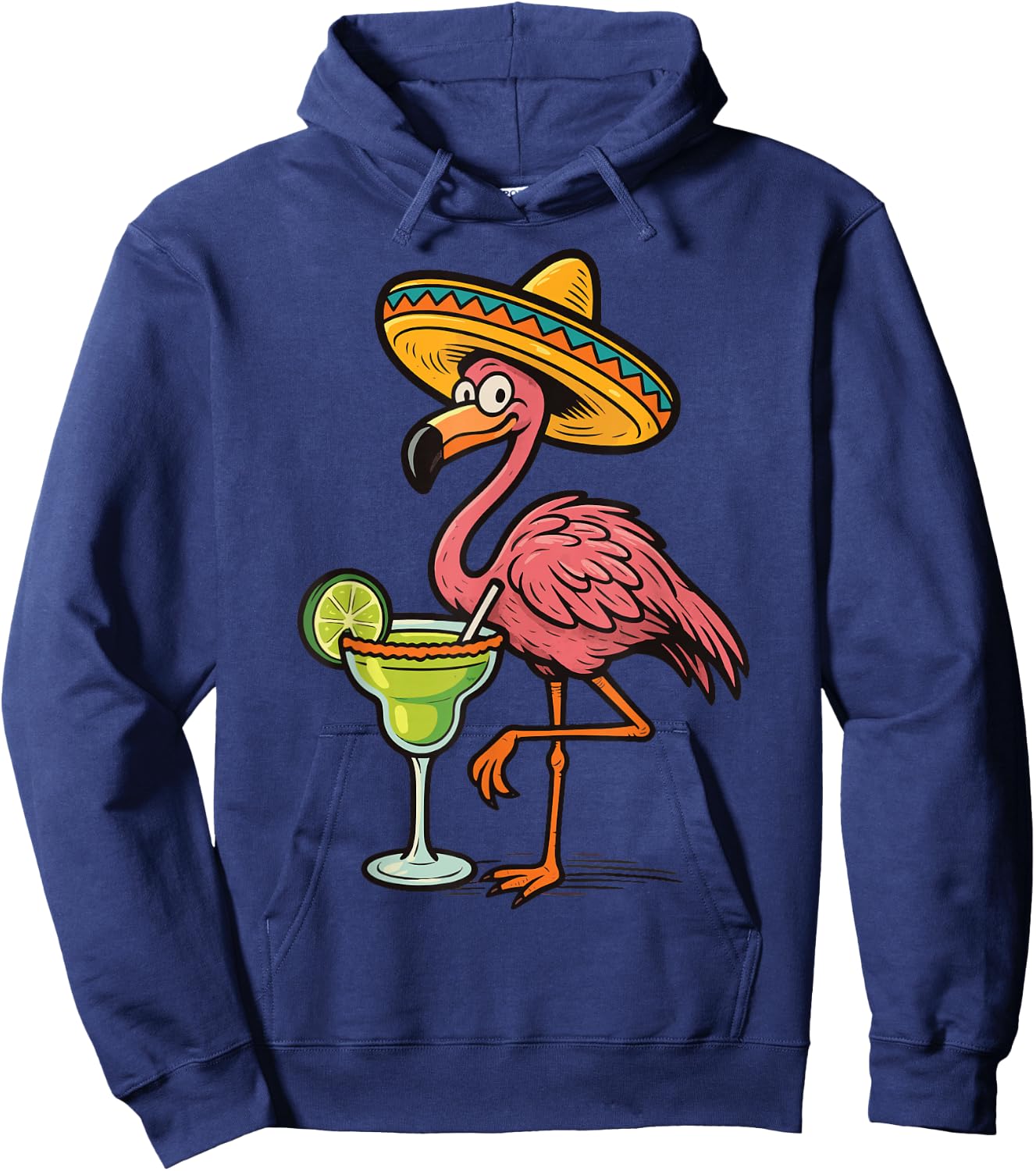 Flamingo Margarita Cinco De Mayo Hoodie - Hoodie | Navy