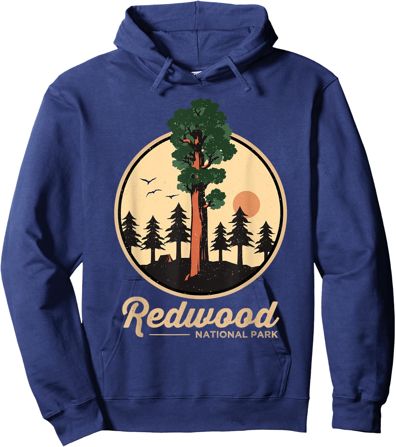 Redwood National Park Shirt California Vintage Redwood Tree Hoodie - Hoodie | Navy