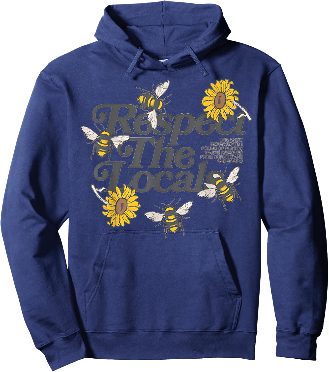 Respect Your Local Bees Graphic Hoodie - Hoodie | Navy
