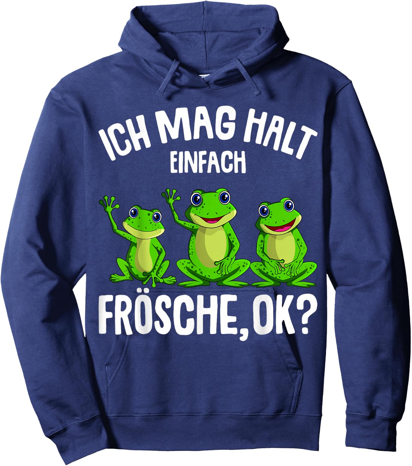 Frosch Ich mag halt Frösche Damen Mädchen Kinder Hoodie - Hoodie | Navy
