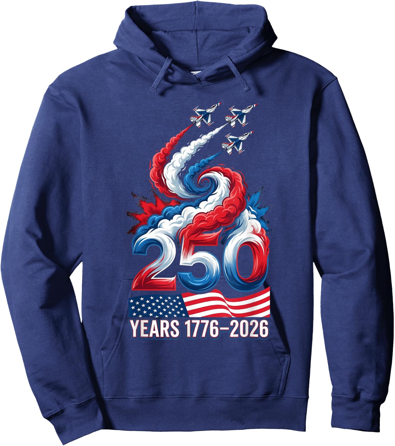 250 Years American 1776 2026 250th USA Patriotic 4th of July Hoodie - Hoodie | Navy