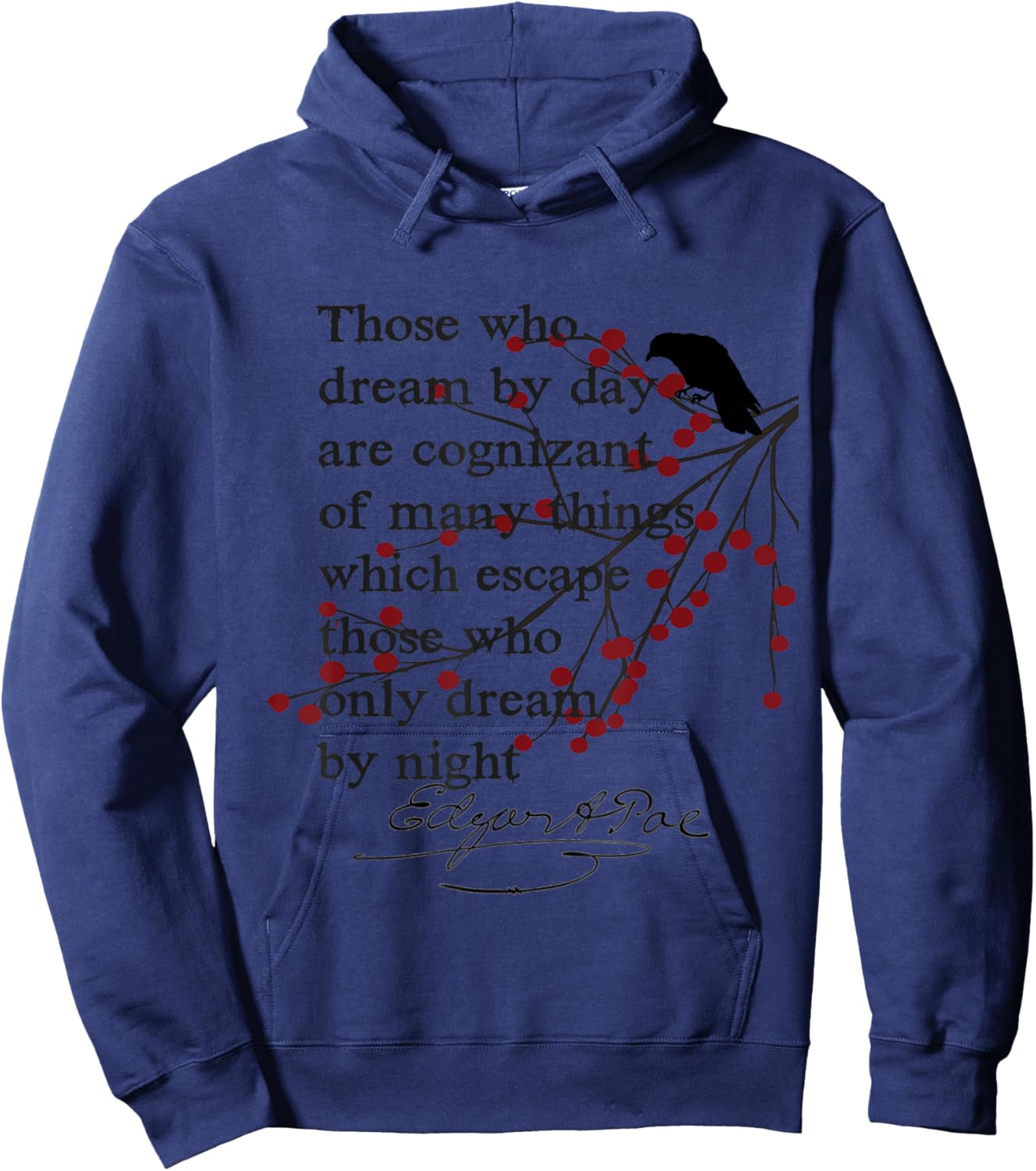 Edgar Allan Poe Shirt Bookworm Gifts Writer English Teacher Hoodie - Hoodie | Navy