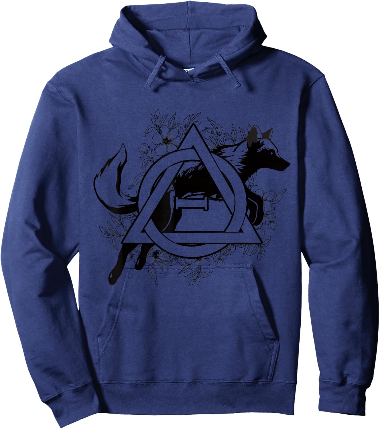 Therian Theta Delta Wolf Fox Dog Fur Otherkin , gray Hoodie - Hoodie | Navy