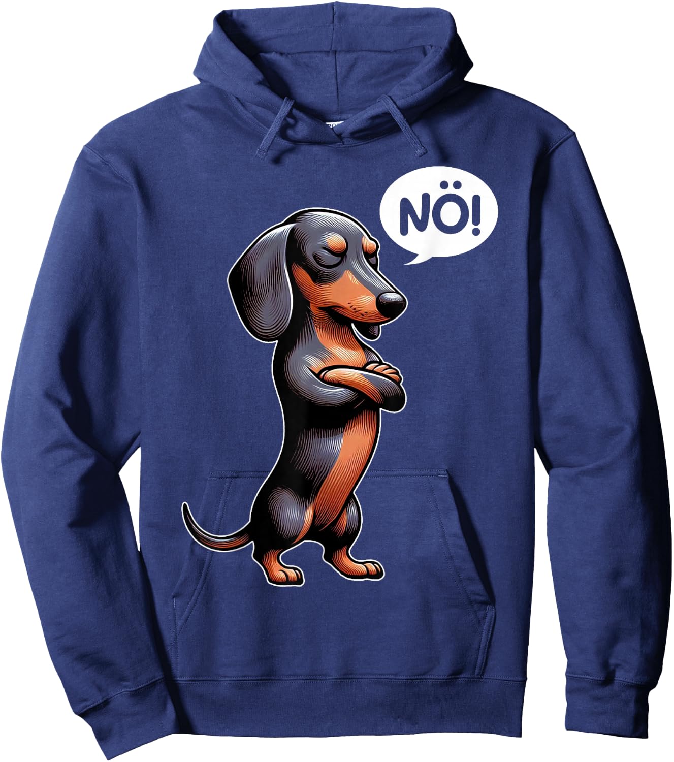 Dickköpfiger Rauhaardackel Nö Dachshund Dog Funny Dog , black Hoodie - Hoodie | Navy