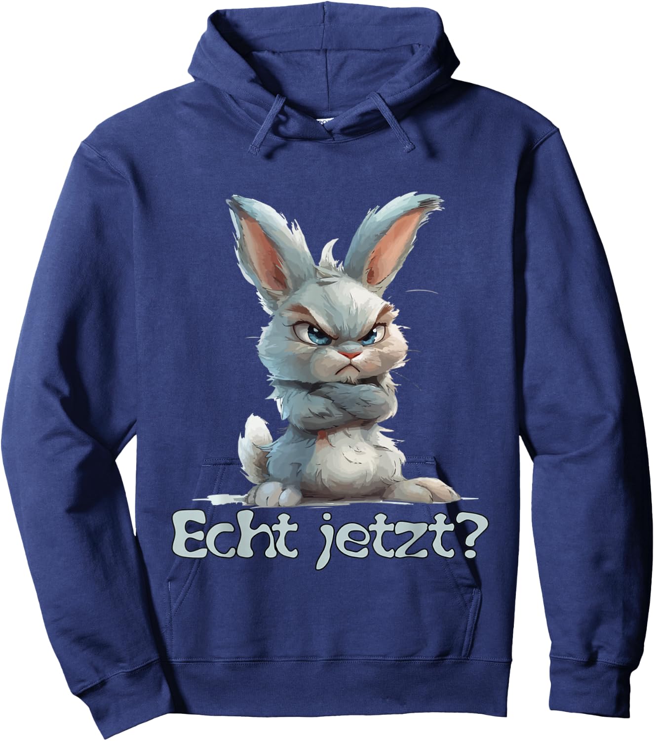 Funny Statement Rabbit I No Hare Real Now? , black Hoodie - Hoodie | Navy