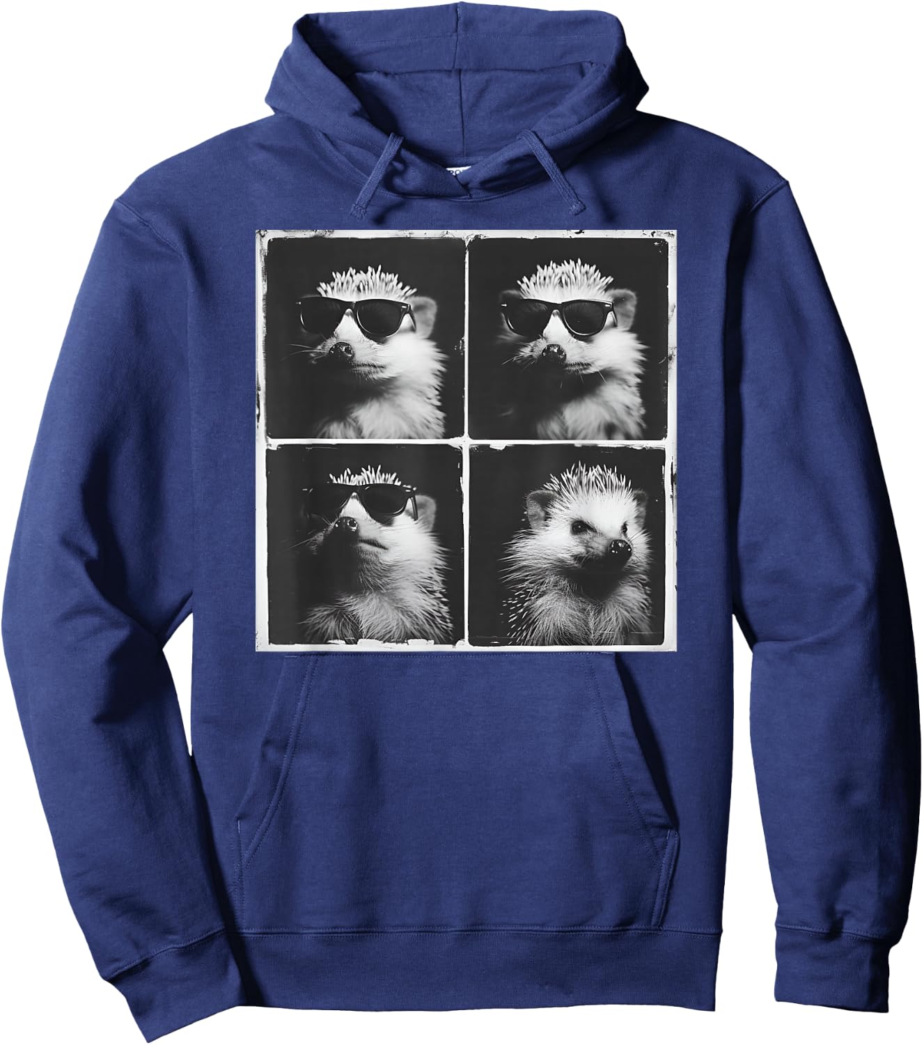 Cool Hedgehog Sunglasses Face Hedgie Photo Funny Animal Hoodie - Hoodie | Navy