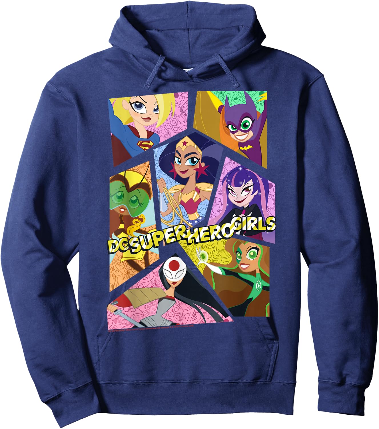 DC Comics Super Hero Girls Group Collage Hoodie - Hoodie | Navy