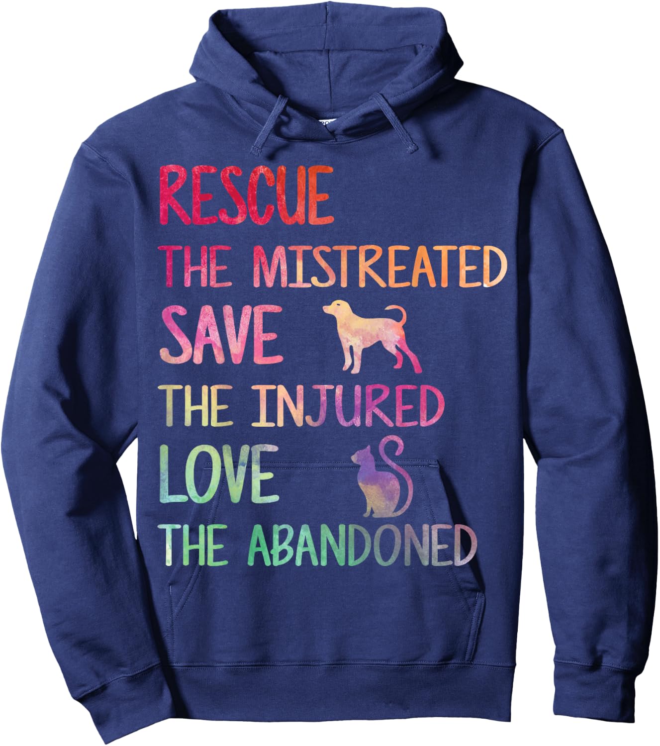 RESCUE SAVE LOVE PET Animal Shelter Volunteer Appreciation Hoodie - Hoodie | Navy