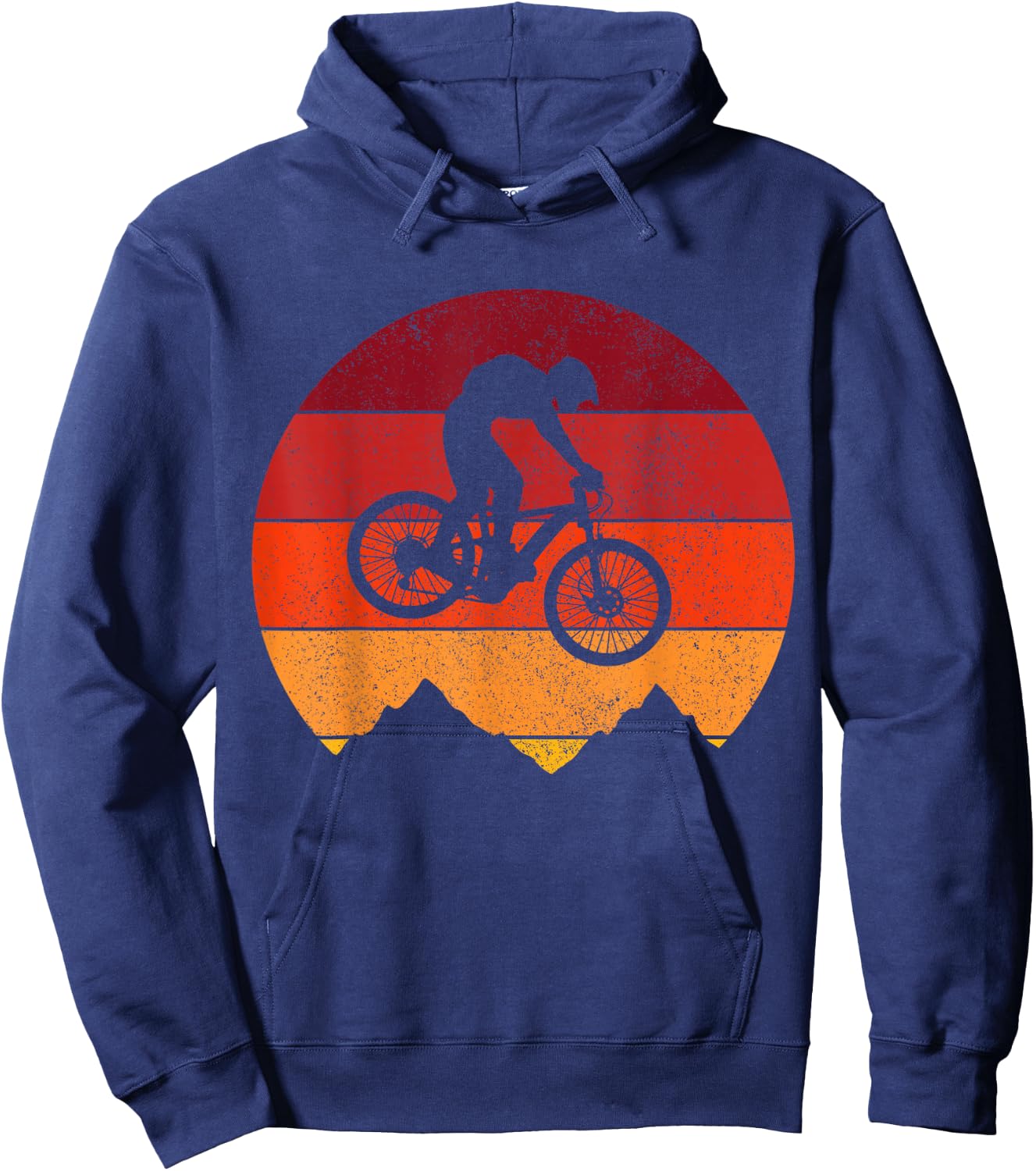Mountain Bike Vintage Retro MTB Downhill Biking Biker Hoodie - Hoodie | Navy