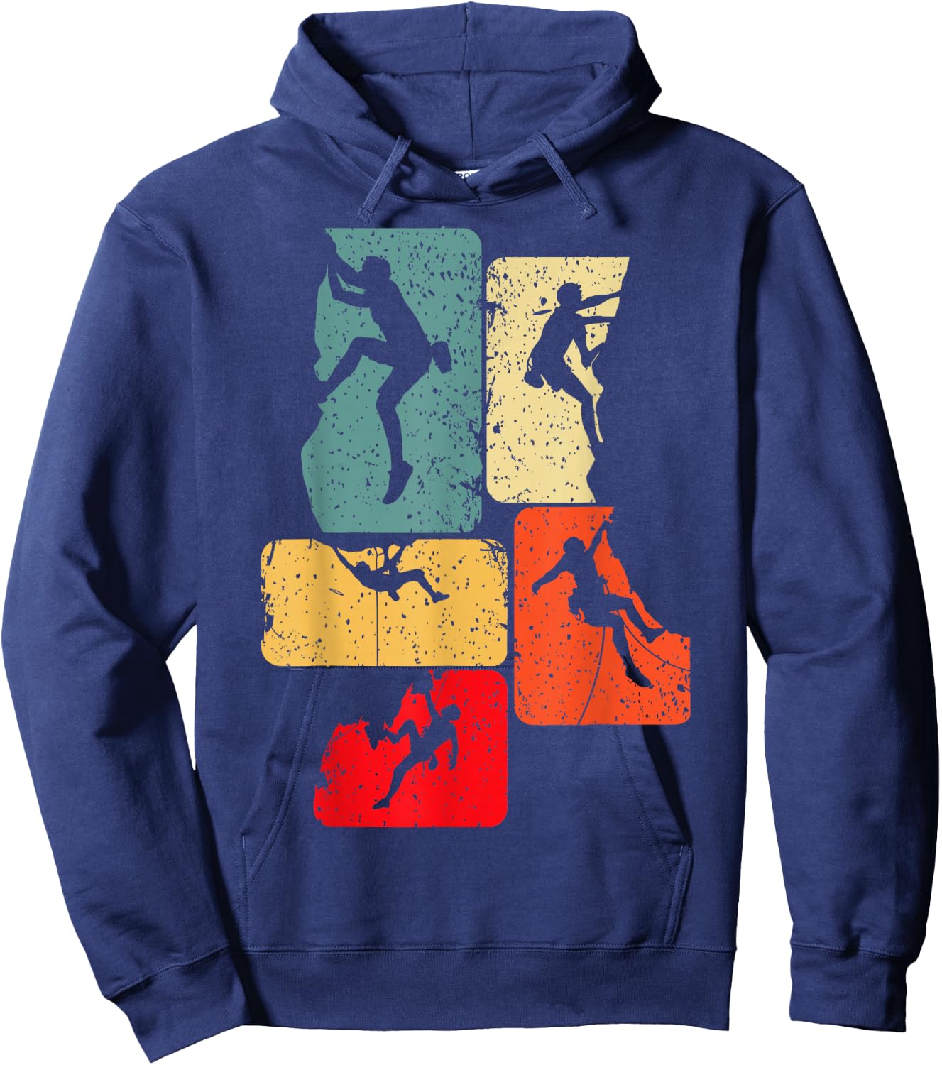 Climbing Climber Mountaineering Bouldering , black Hoodie - Hoodie | Navy