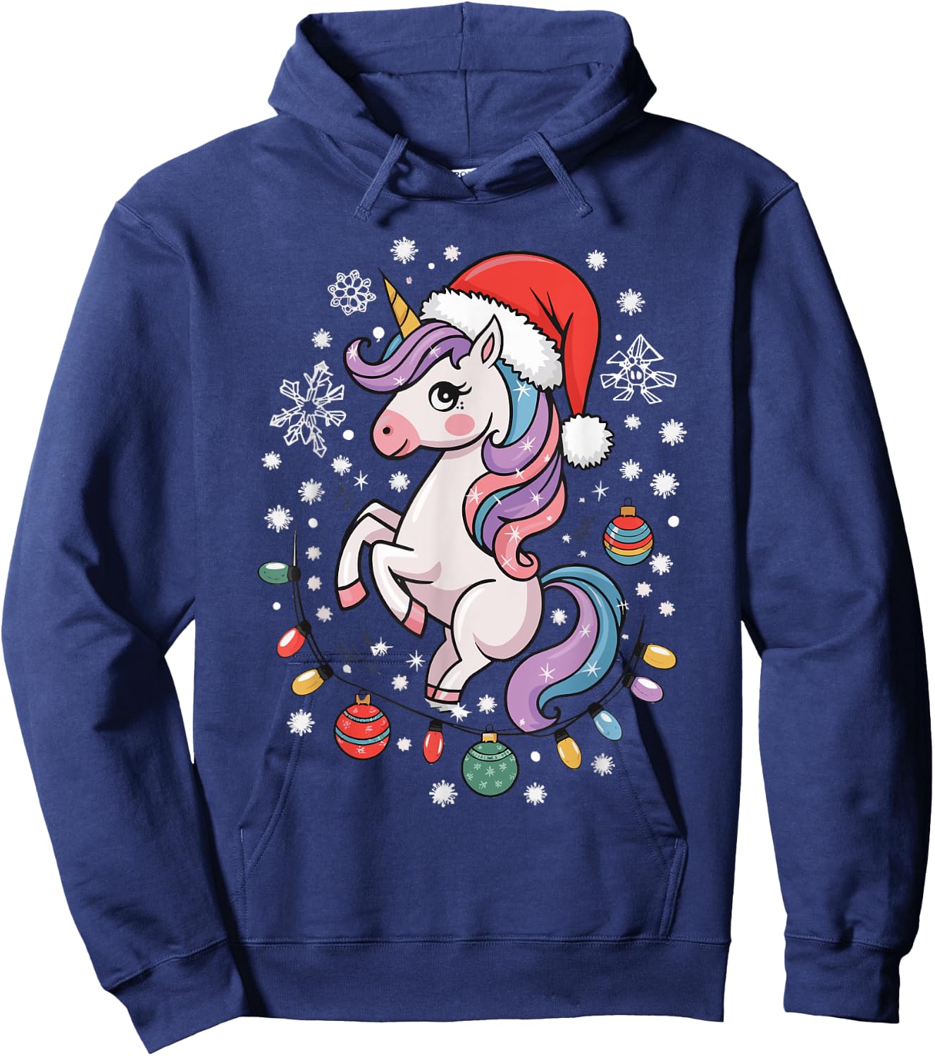 Unicorn Christmas Hoodie - Hoodie | Navy