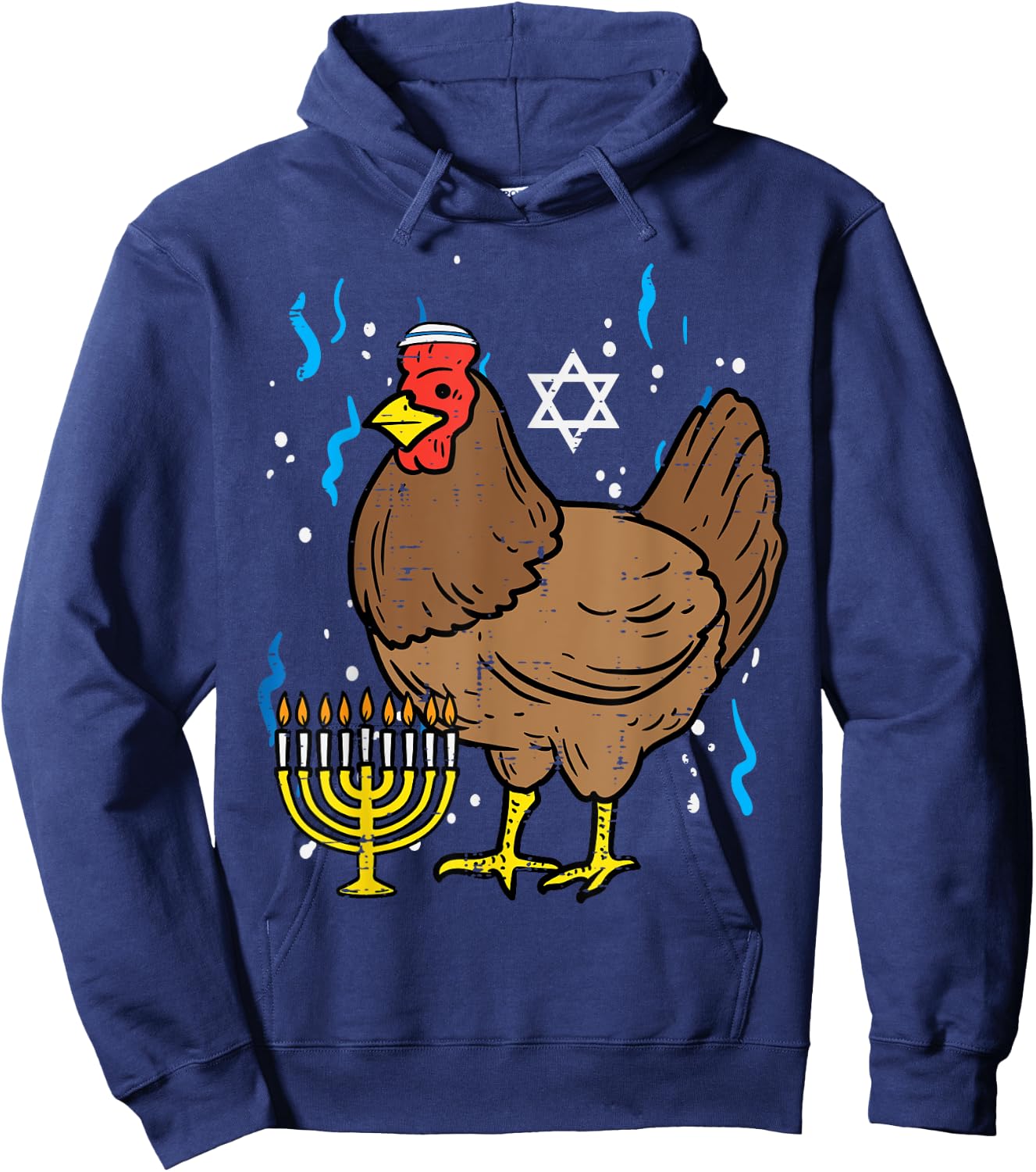 Hanukkah Chicken Chanukah Jewish Farm Farmer Men Women Kids Hoodie - Hoodie | Navy