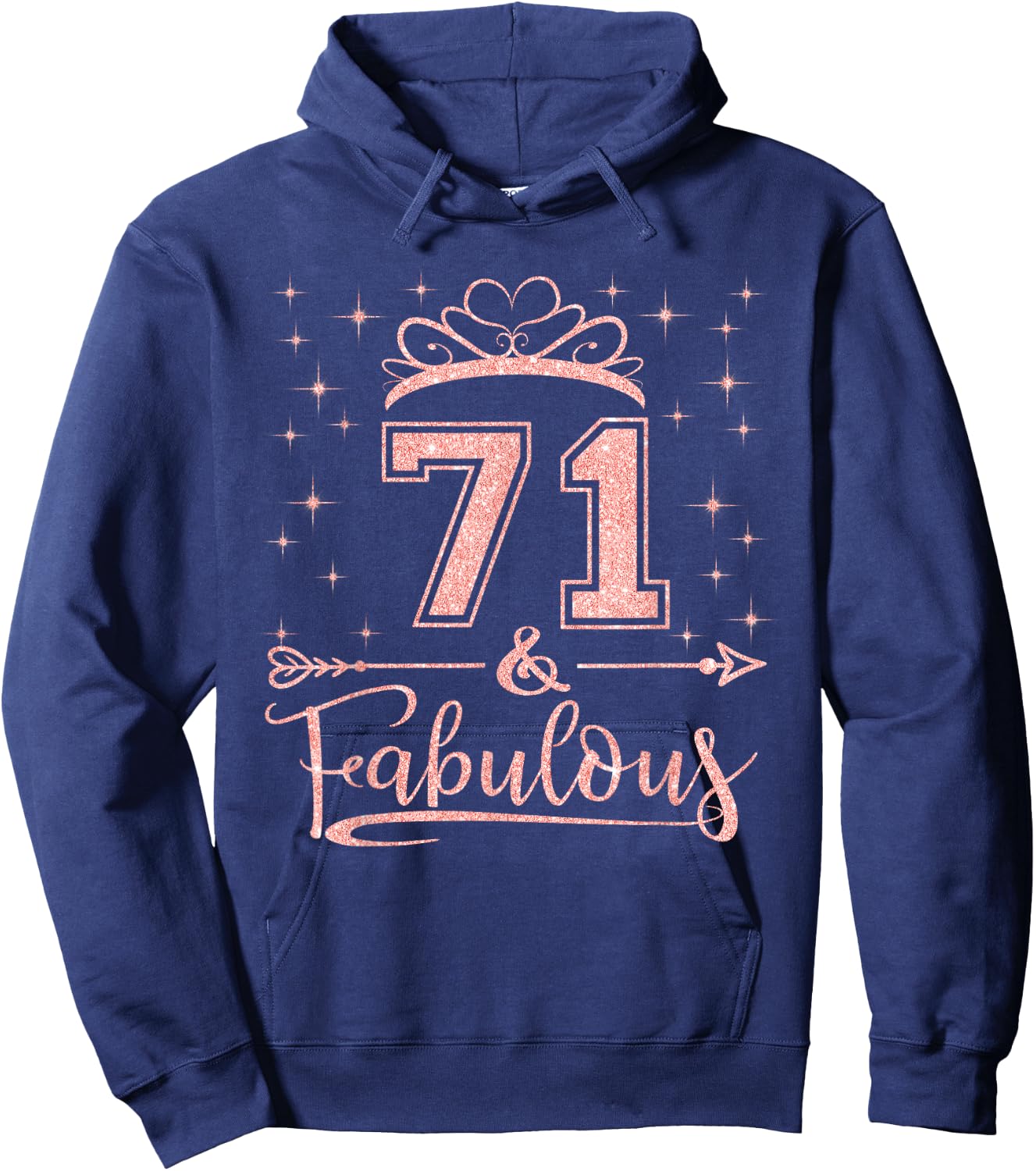 71 Fabulous 71 Years Old Happy 71st Birthday Girl Women Hoodie - Hoodie | Navy