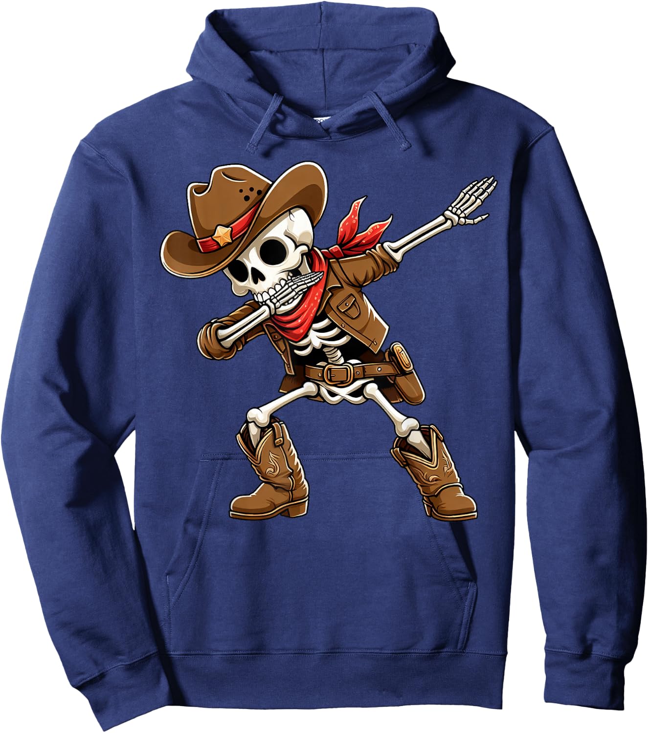 Funny Dabbing Skeleton Cowboy Halloween Costume Kids Boys Hoodie - Hoodie | Navy