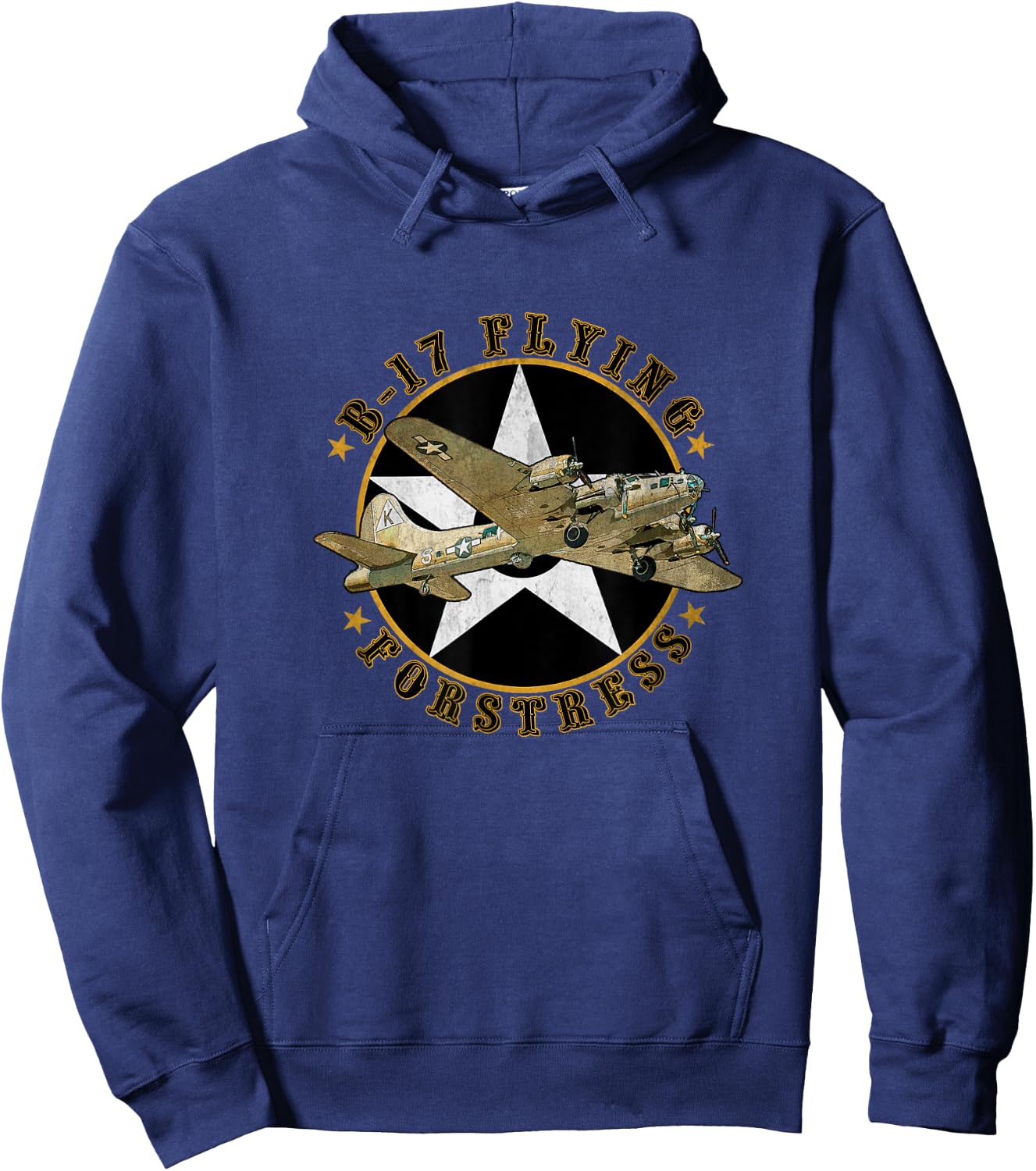 B-17 Flying Fortress WW2 B 17 Vintage Military Aircraft Papa Hoodie - Hoodie | Navy