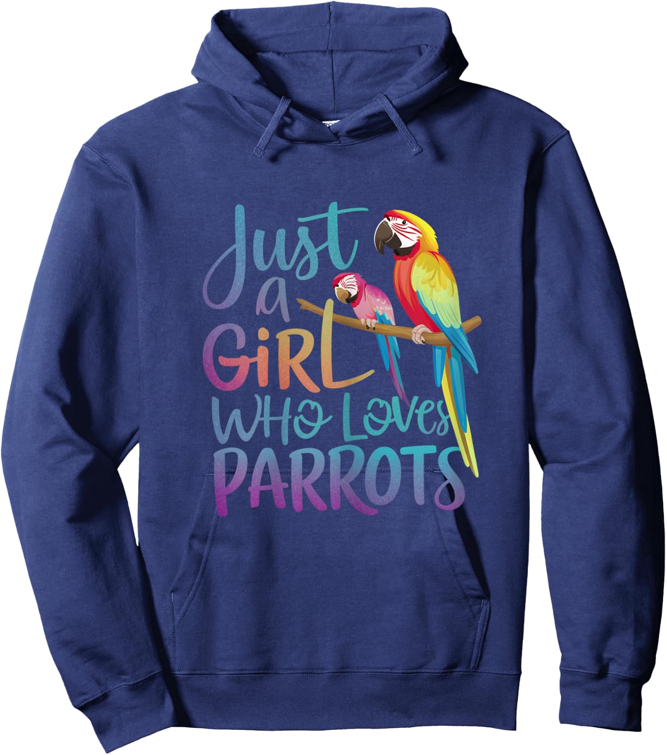 Just a girl who loves Parrots | Funny Parrot lover Girl Hoodie - Hoodie | Navy