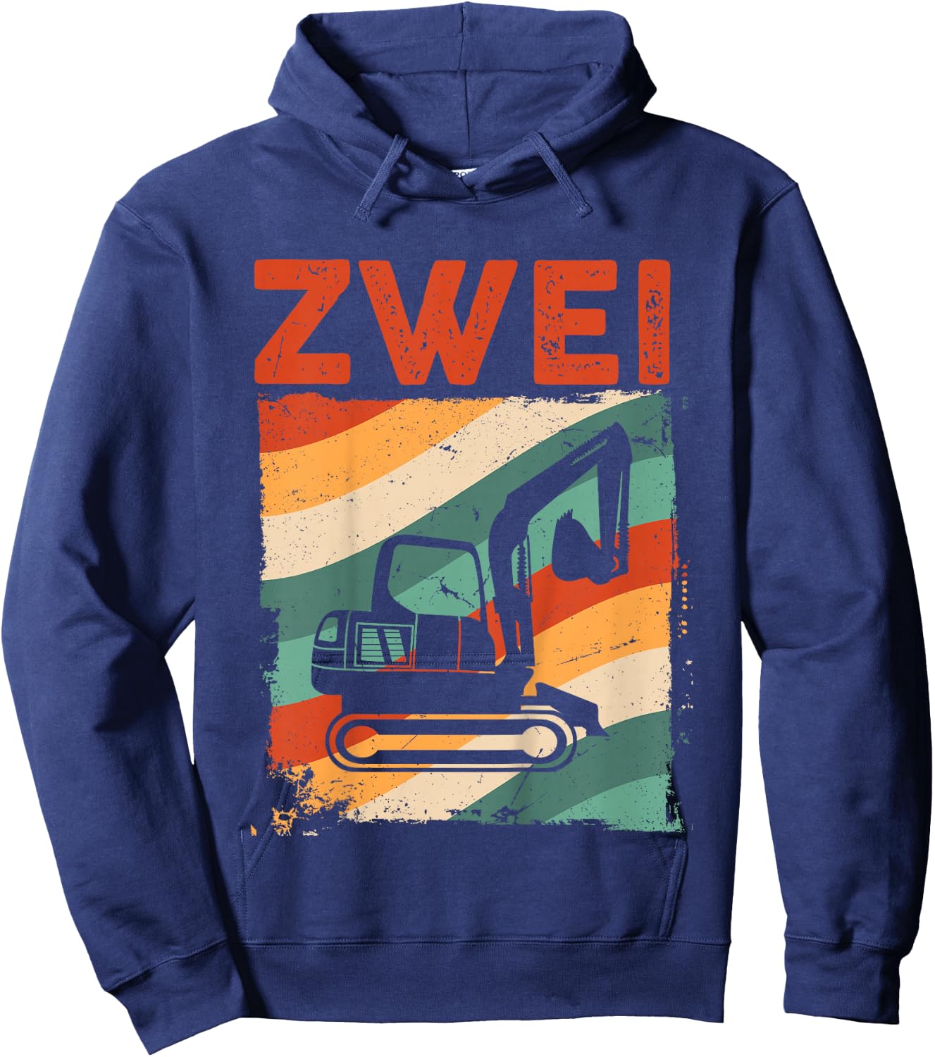 Bagger 2 Jahre | Baustelle | 2. Geburtstag Junge Bagger Hoodie - Hoodie | Navy