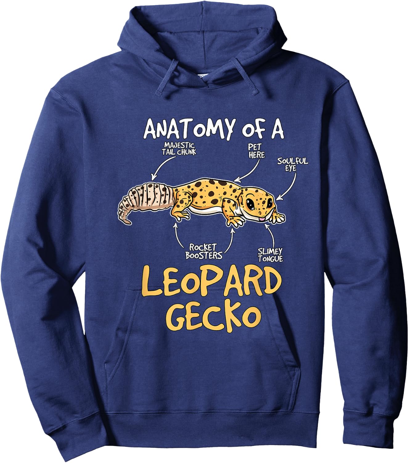 Kids Leopard Gecko Gift Anatomy of A Leopard Gecko Hoodie - Hoodie | Navy