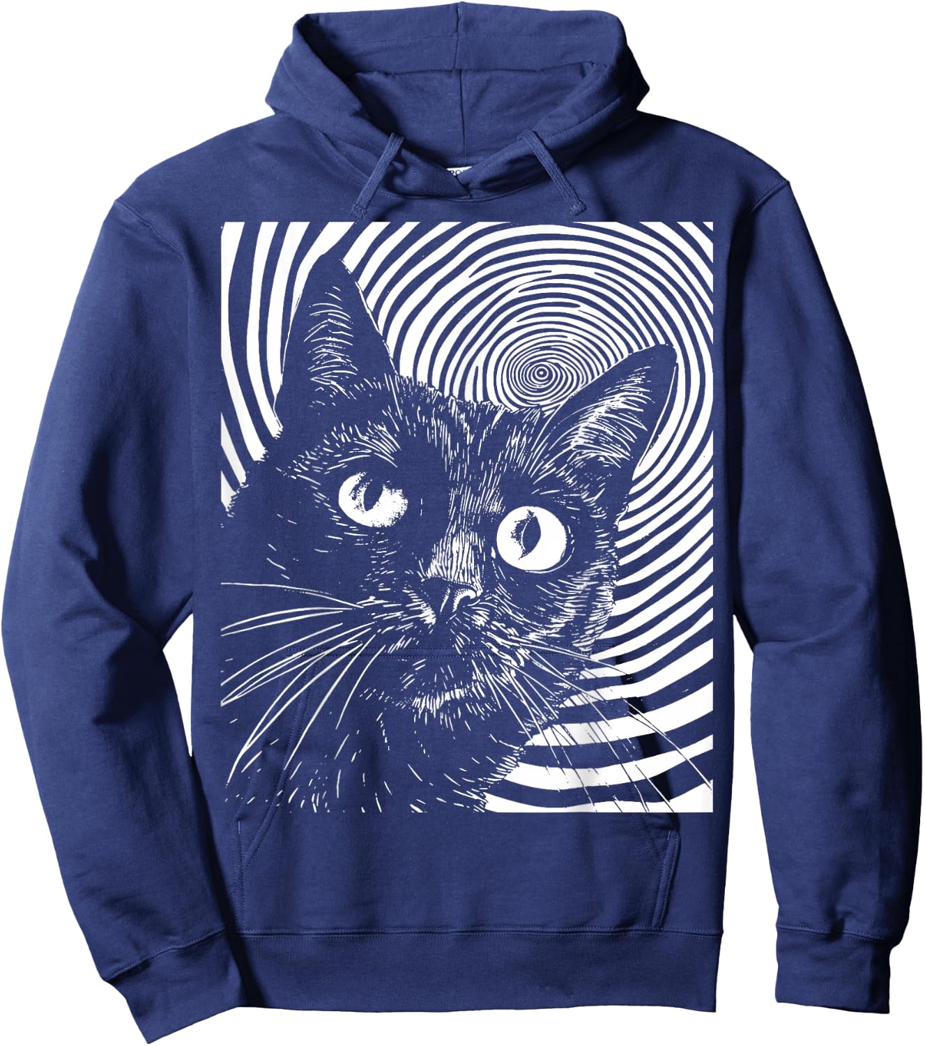 Trippy Cat | Pastel Goth Gothic Grunge Alt Punk Weirdcore Hoodie - Hoodie | Navy
