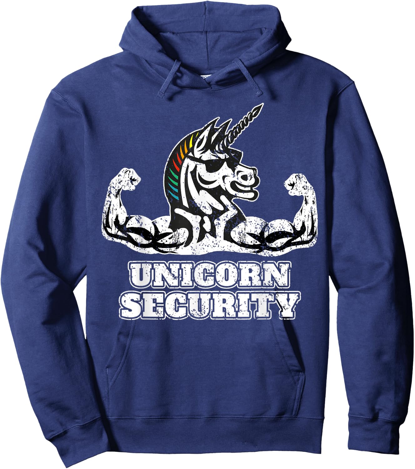 Muscular I Funny Unicorn I Unicorn Security Hoodie - Hoodie | Navy