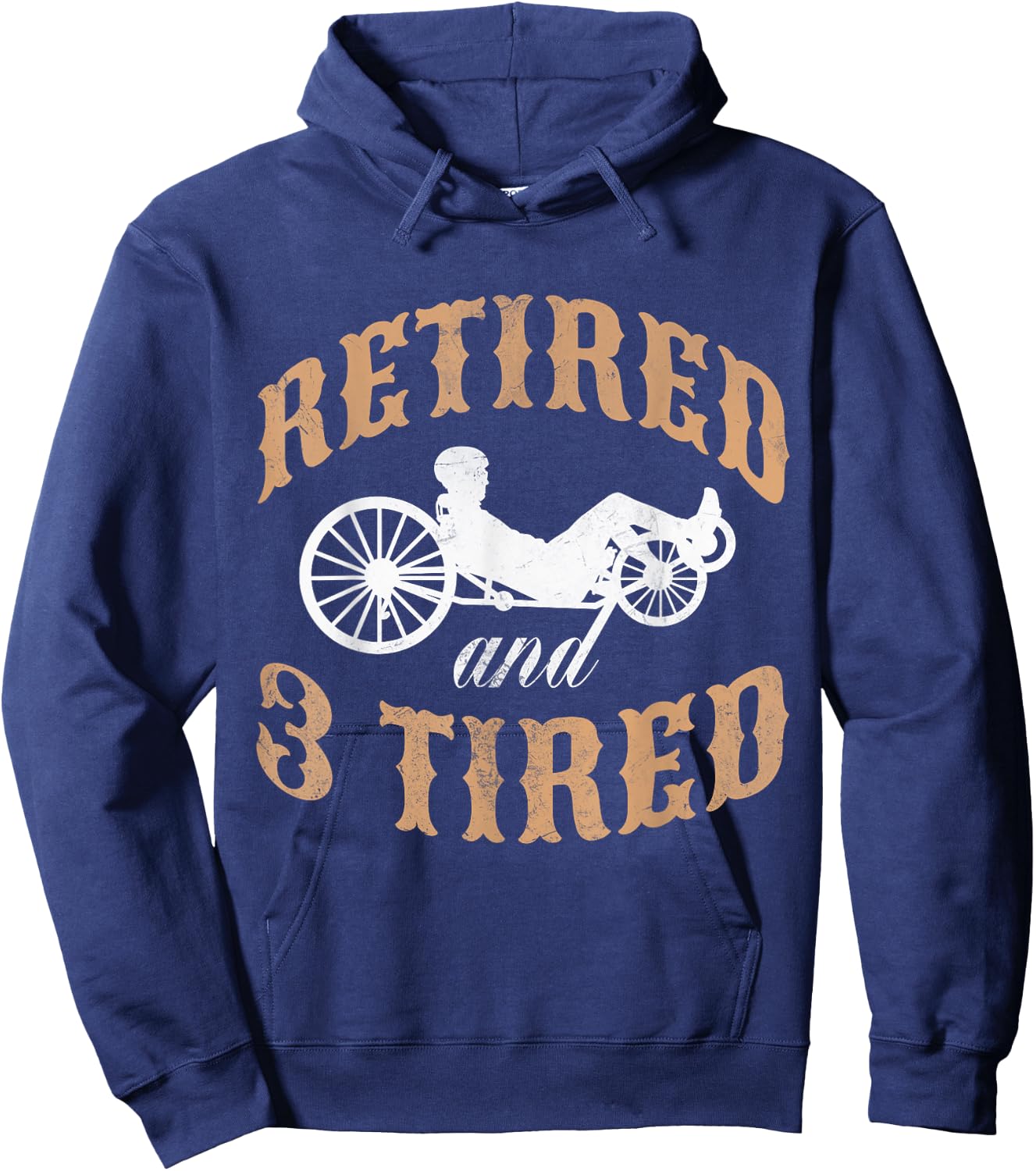Retired And Three Tired Laid-Back Biker Retirement Hoodie - Hoodie | Navy